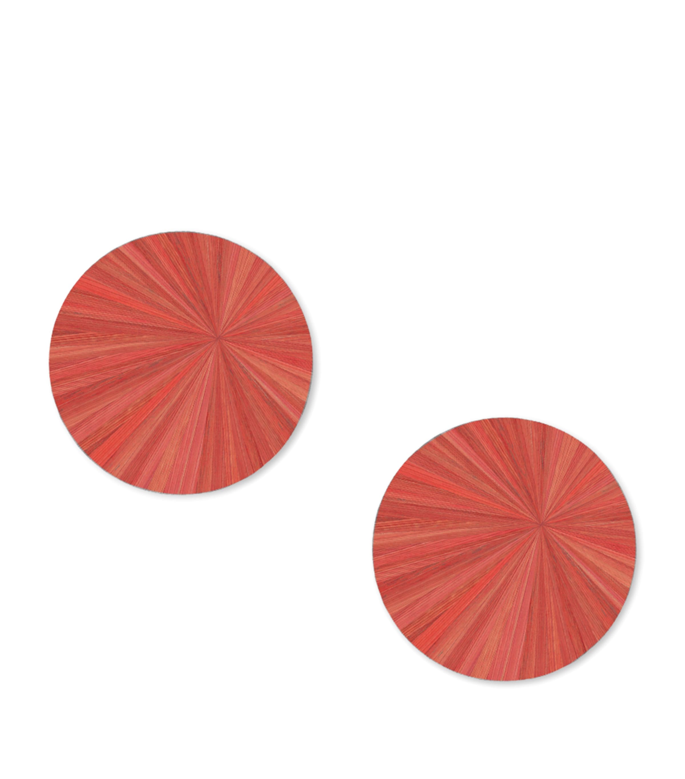 Hestia Set of 2 Soleil Round Coasters Coral Image 2