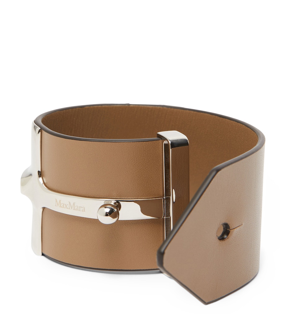 Max Mara Leather Belt Bracelet Mud Image 1