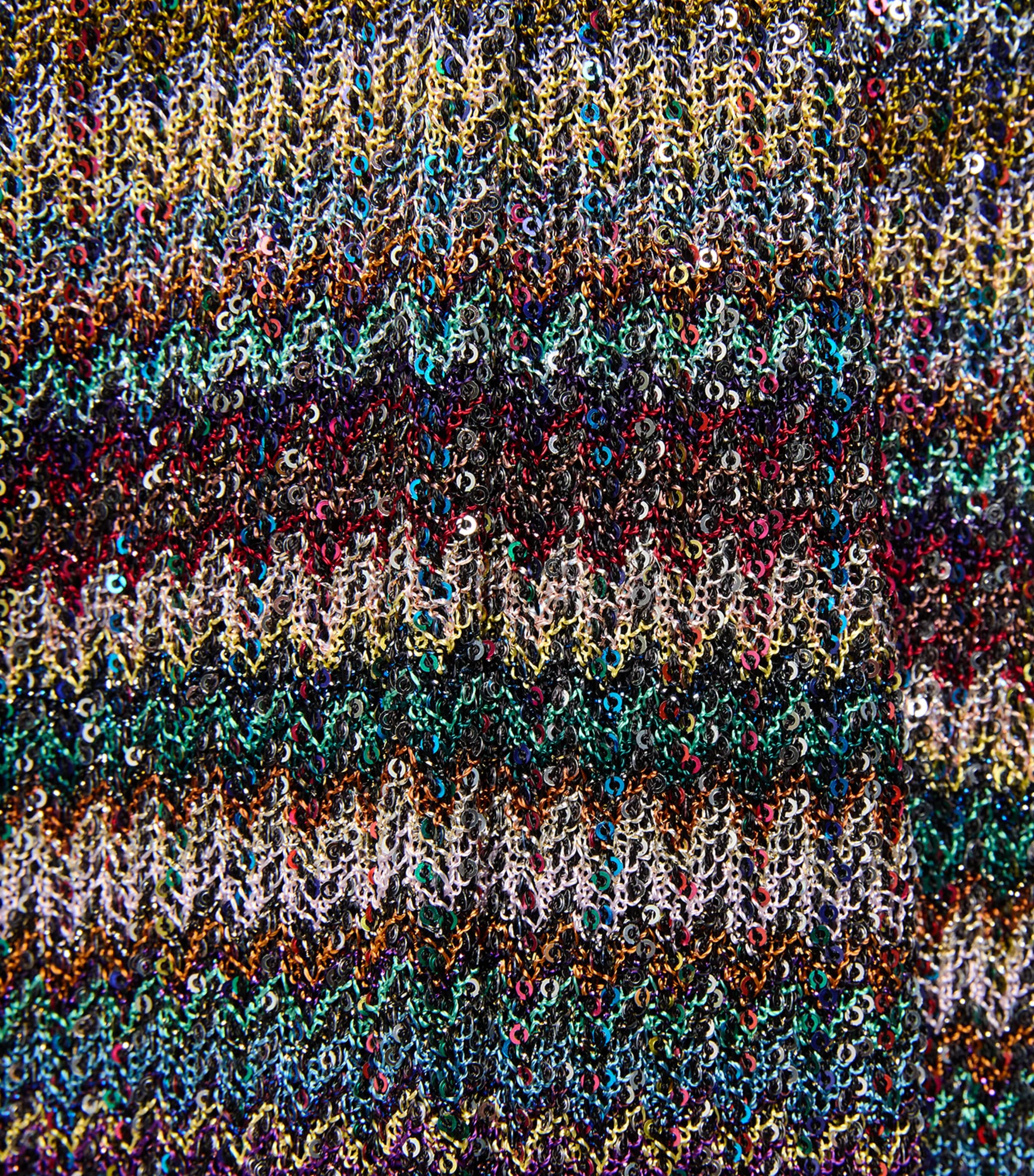 Missoni Womens Metallic Stripe Flared Trousers Smsqw Multi B/r/bge Image 6