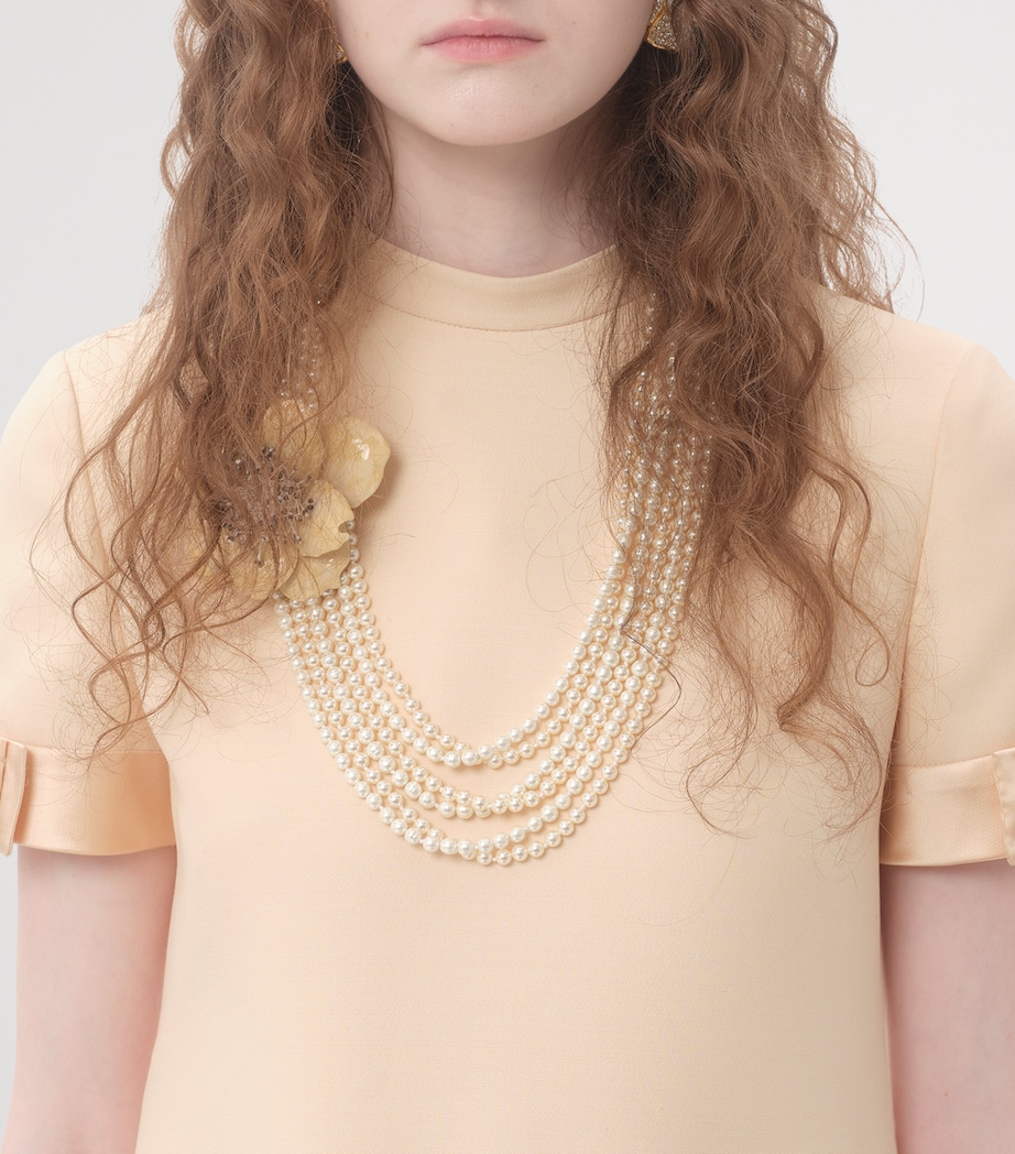 Wool-Silk Bow-Embellished Mini Dress ET5 Image 6