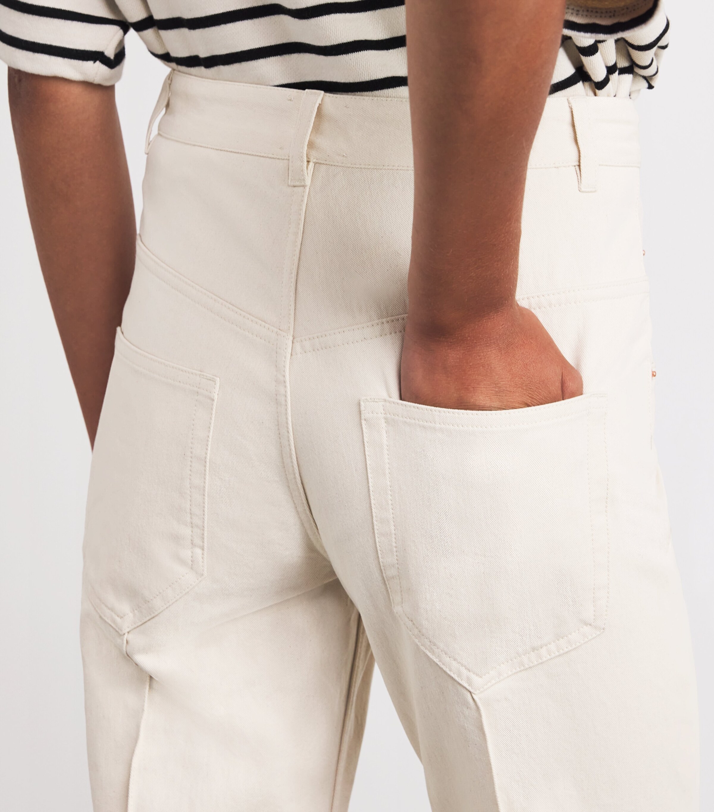 Isabel Marant Womens Lirokae Straight Jeans Ecru Image 6