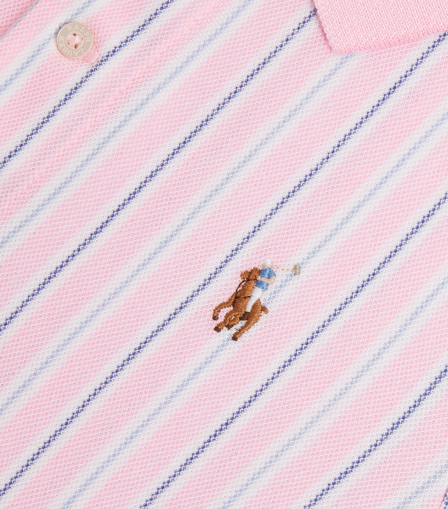 Cotton Striped Polo Shirt (7-14 Years) LIGHT PINK STRIPE Image 3