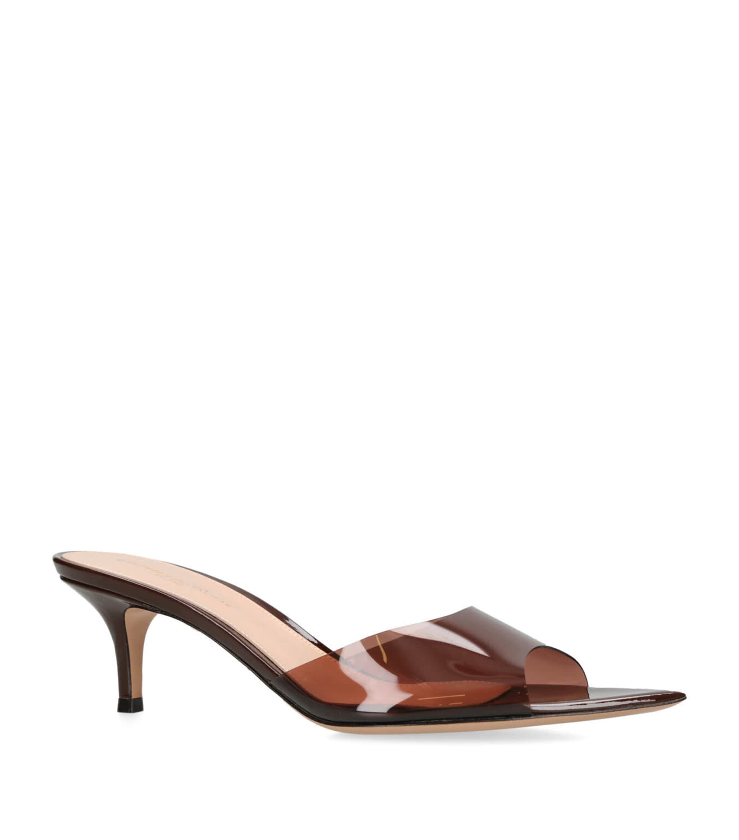 Glass Vernice Heeled Mules 55 BROWN Image 3