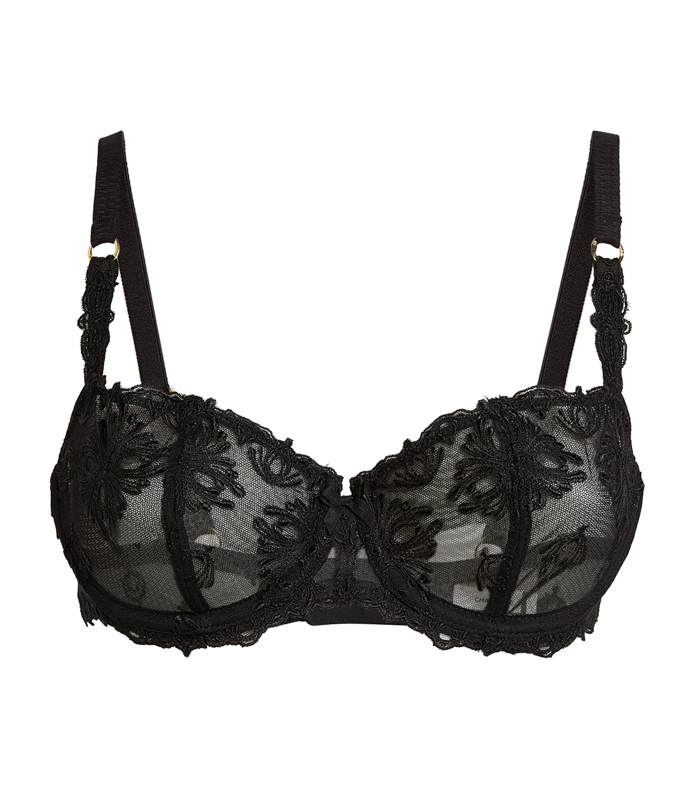 Shop Chantelle Champs Elysees Balconette Bra In Black