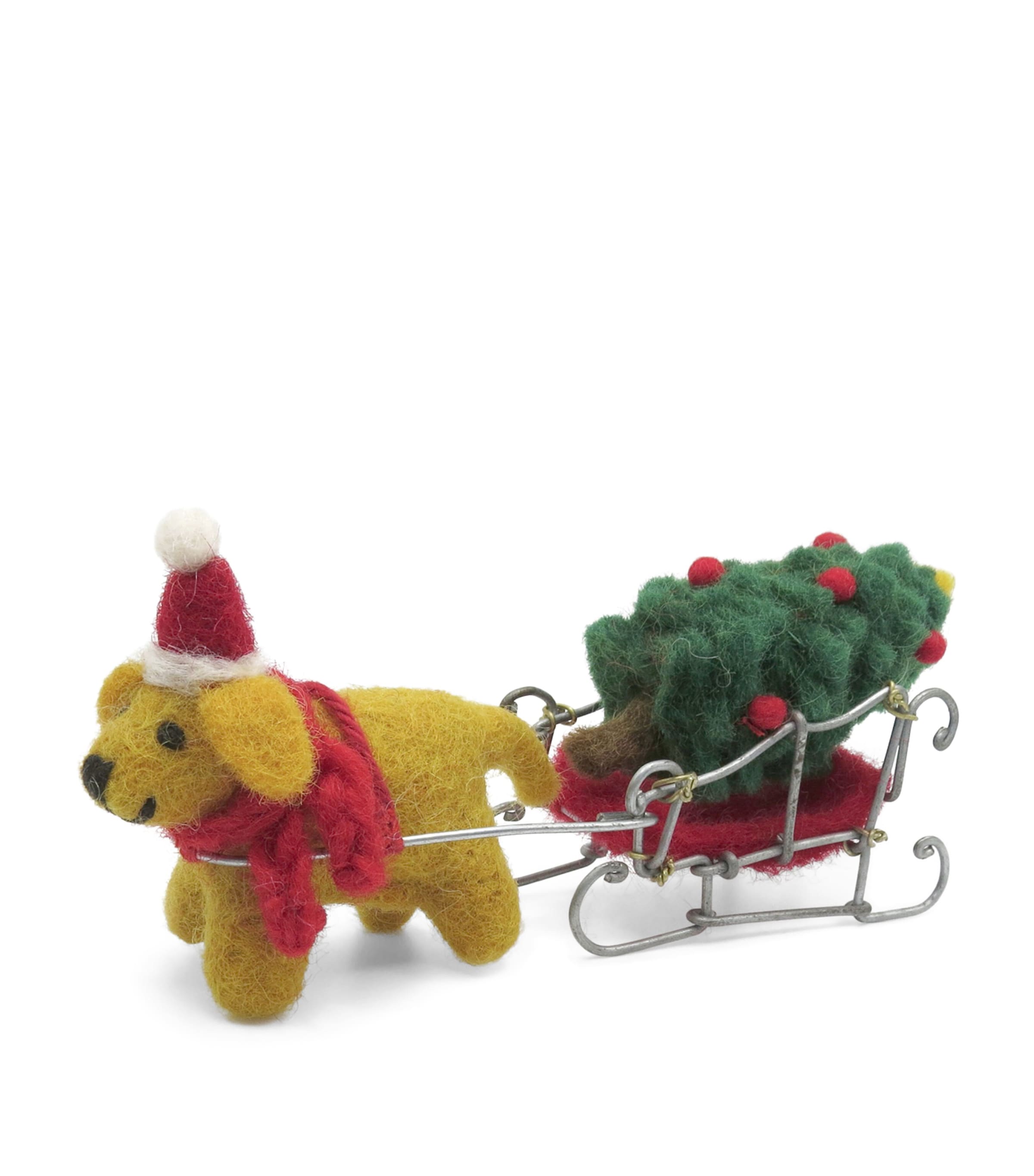 Harrods Wool Labrador With Tree Ornament In Multi