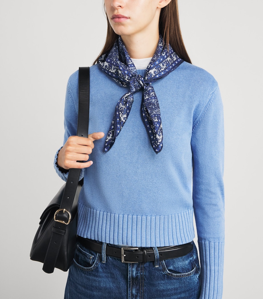 Claudie Pierlot Silk Paisley Scarf Navy Image 3