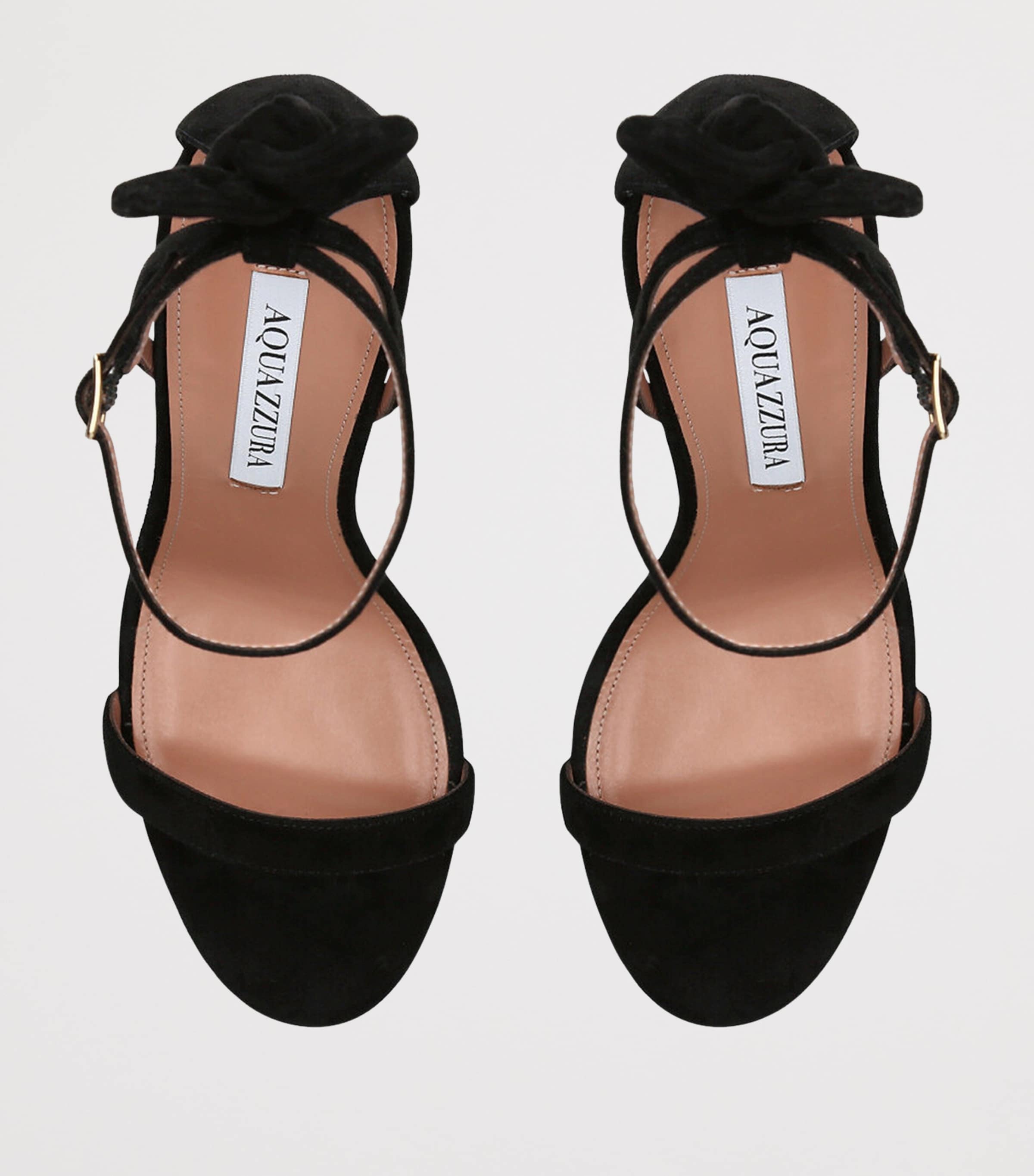 Suede Bow Tie Sandals 105 BLACK Image 4