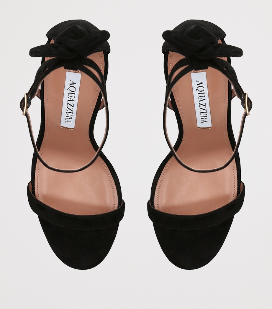 Suede Bow Tie Sandals 105 BLACK Image 4