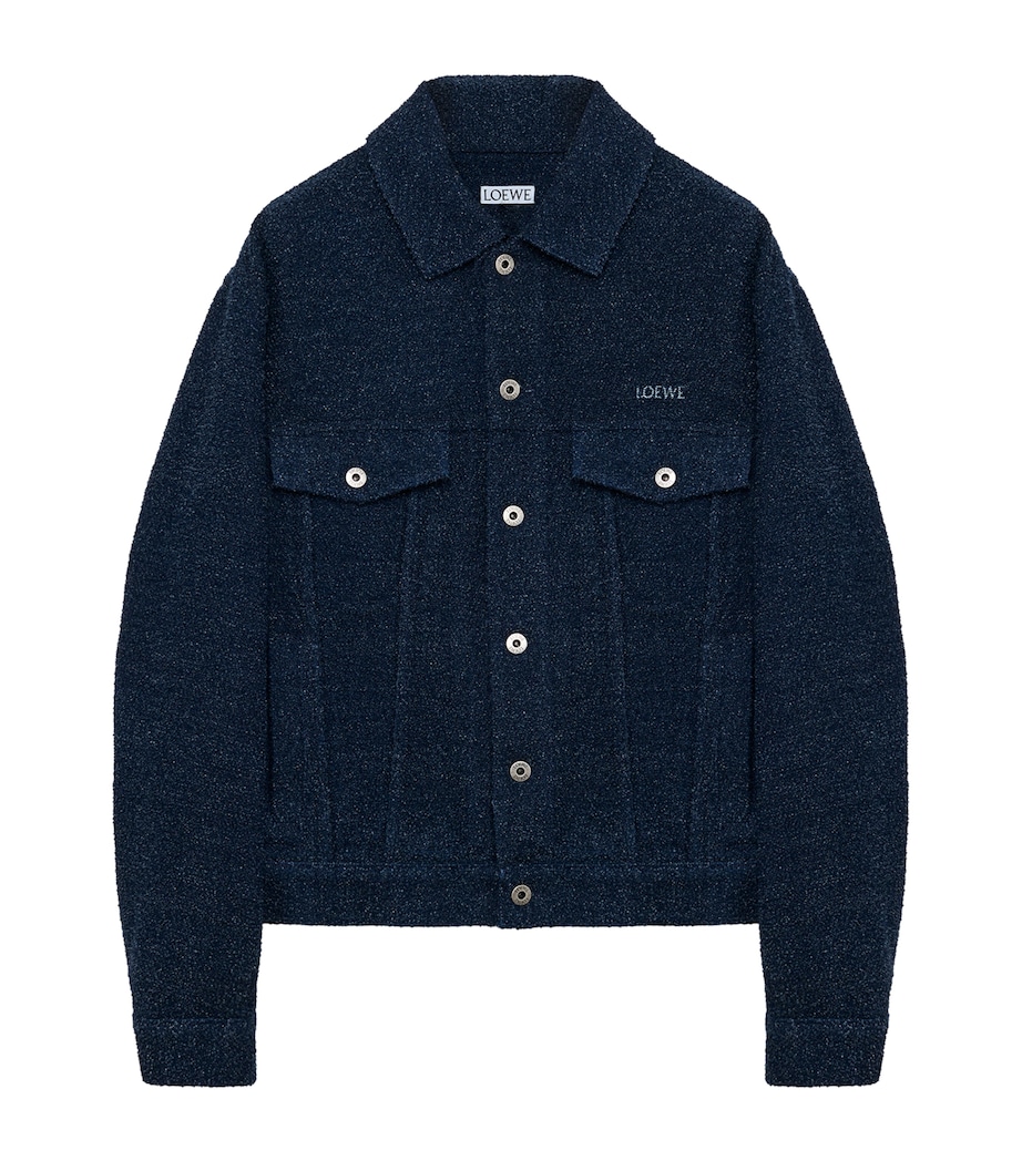 LOEWE Textured Trucker Jacket Dark Denim Blue Image 1