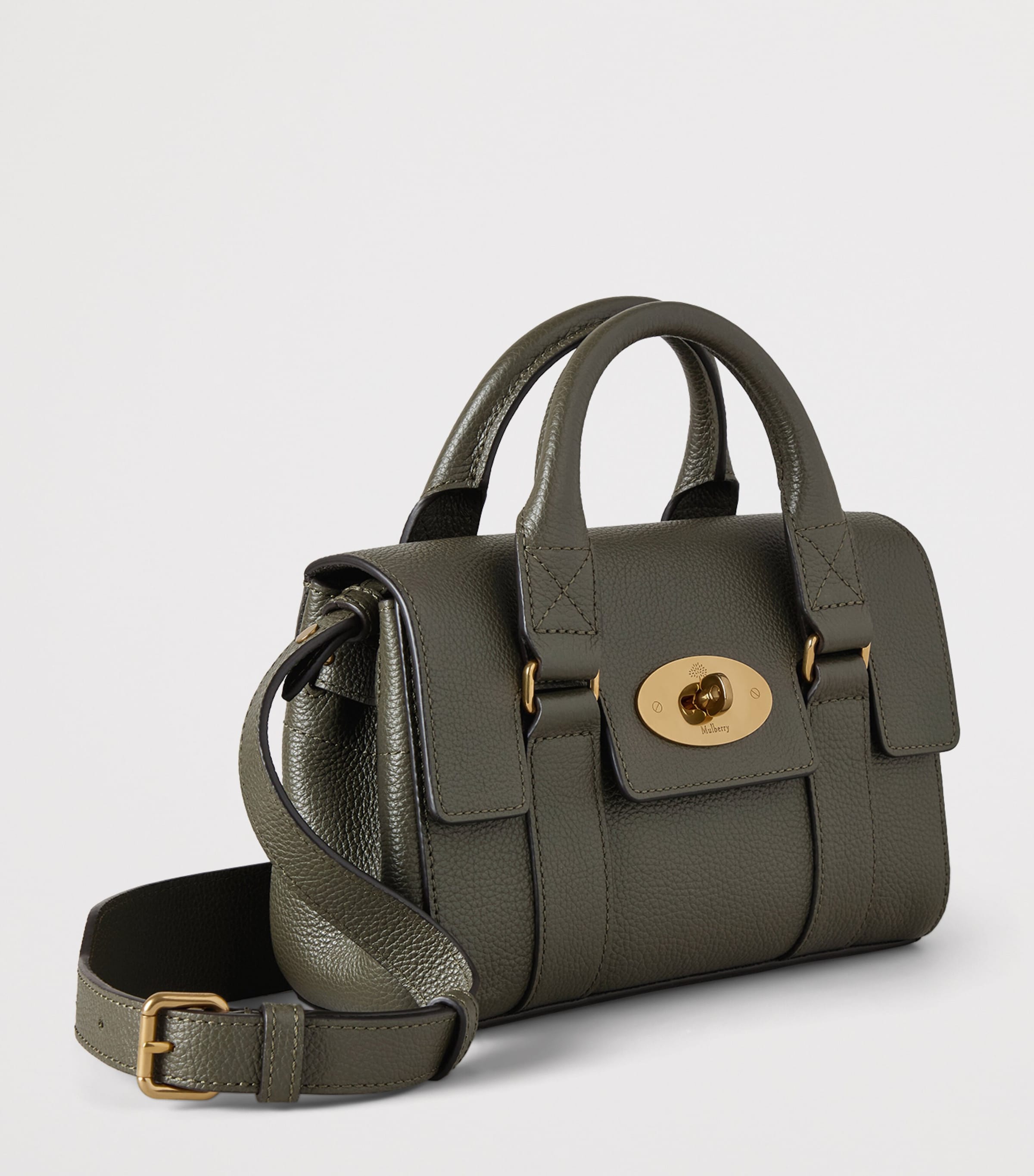 Mini Leather Bayswater Top-Handle Bag JUNIPER GREEN Image 2