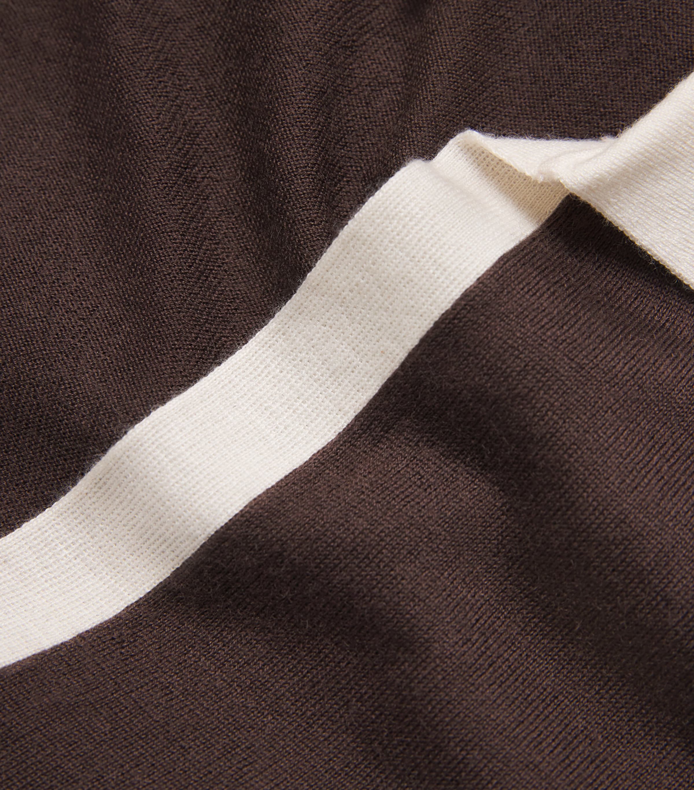 Cashmere-Silk Two-Tone Polo Sweater COFFEE MULTI Image 5