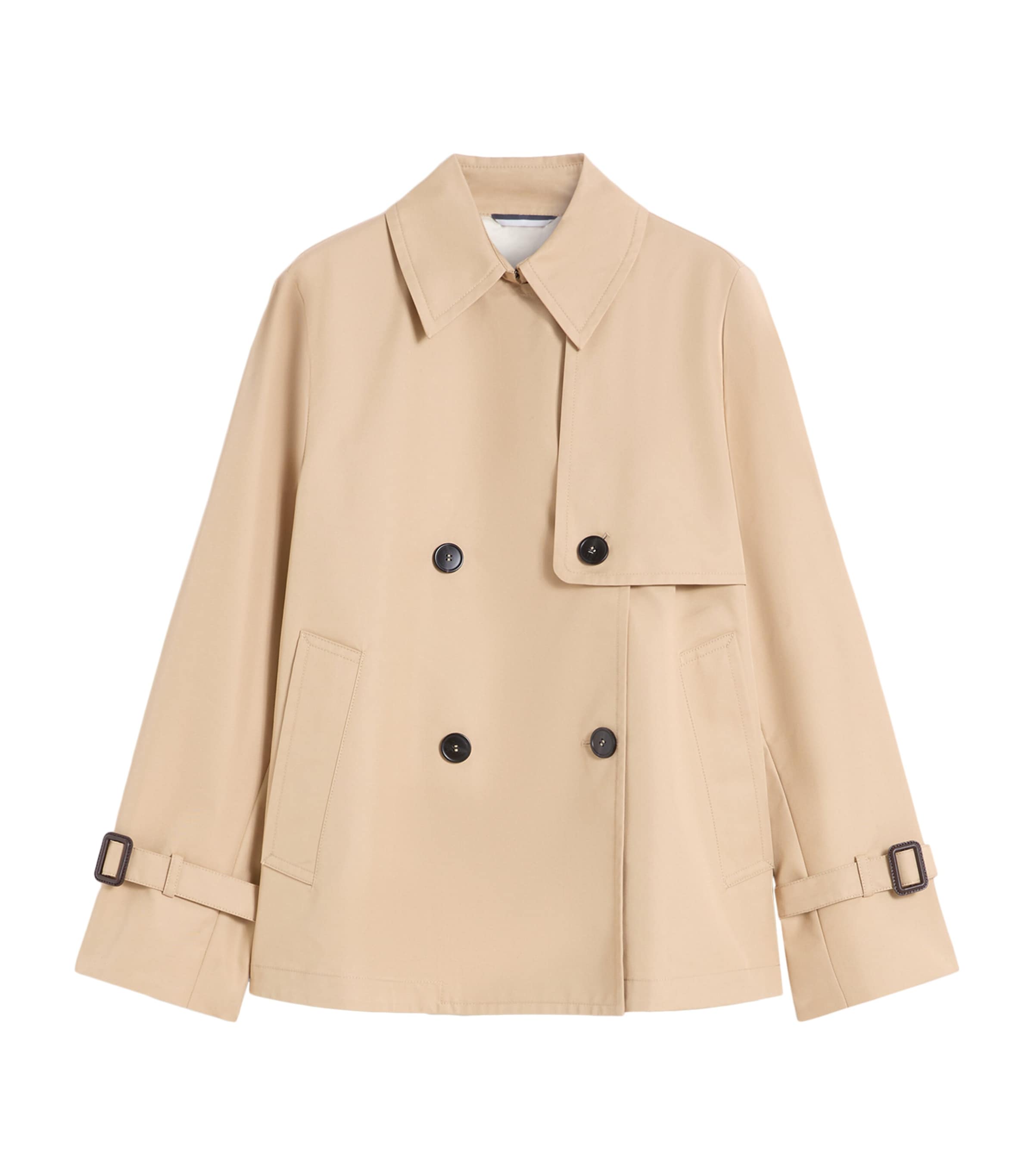 Weekend Max Mara Womens Gabardine Cropped Trench Coat Beige Image 1