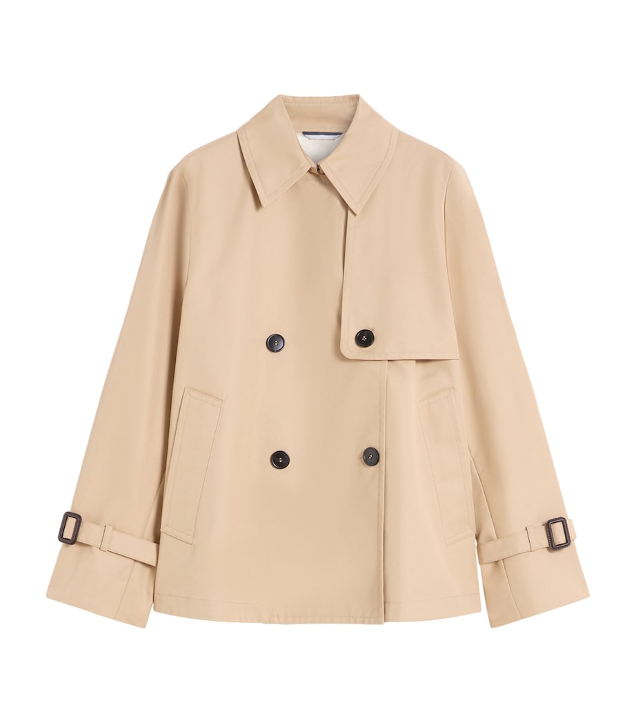 Weekend Max Mara Womens Gabardine Cropped Trench Coat Beige Image 1