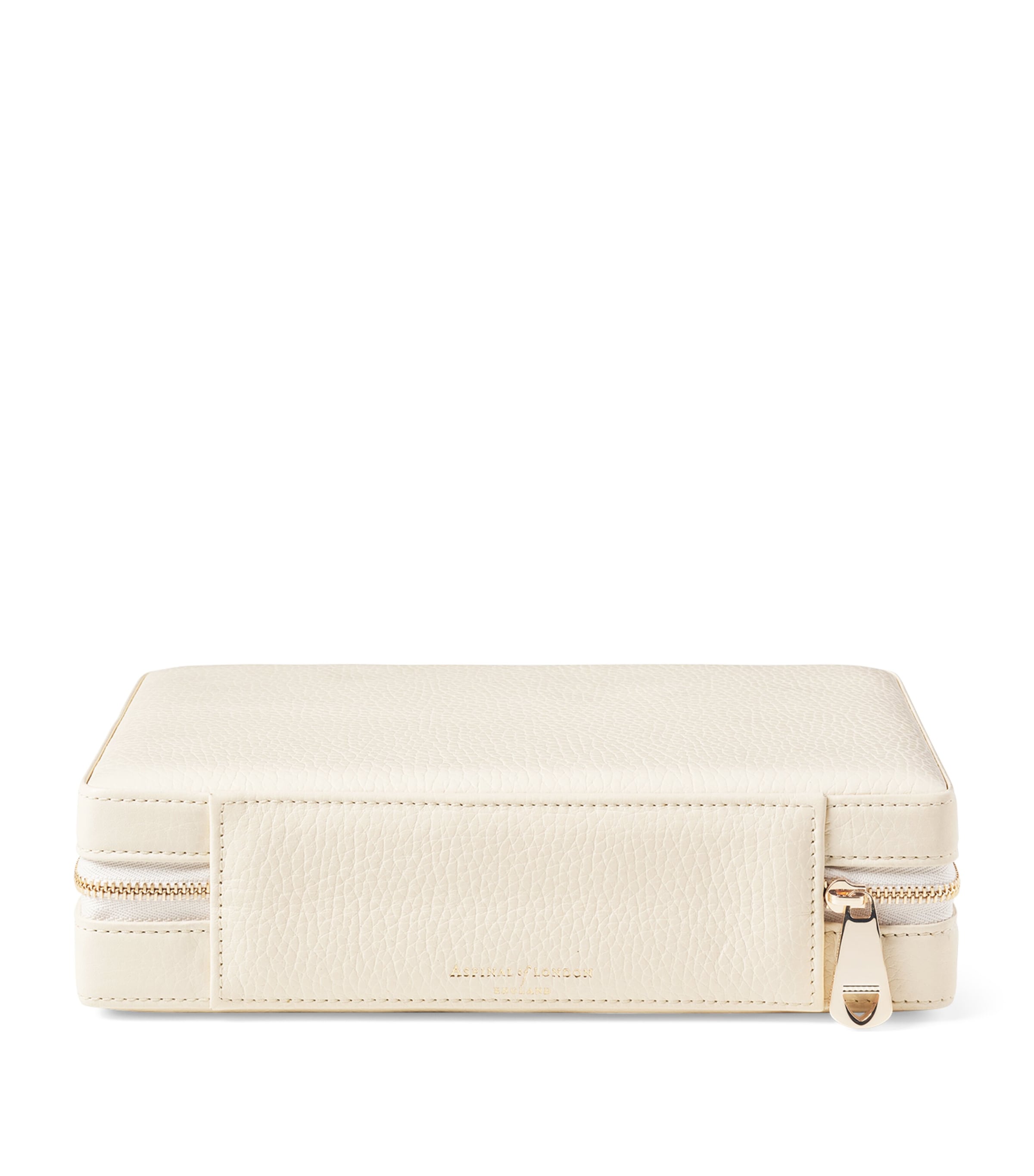 Large Leather Travel Jewellery Box IVORY Image 3
