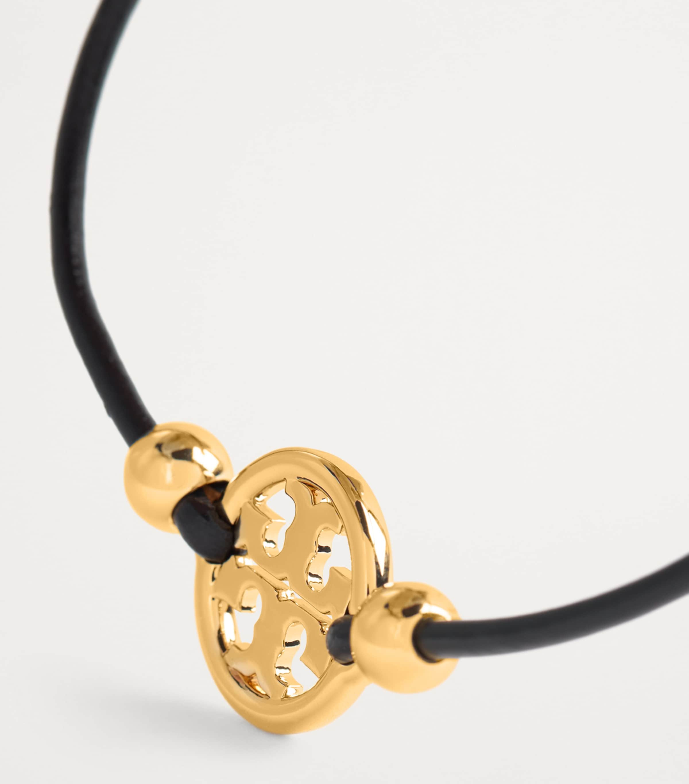 Leather Miller Slider Bracelet TORY GOLD / BLACK Image 3