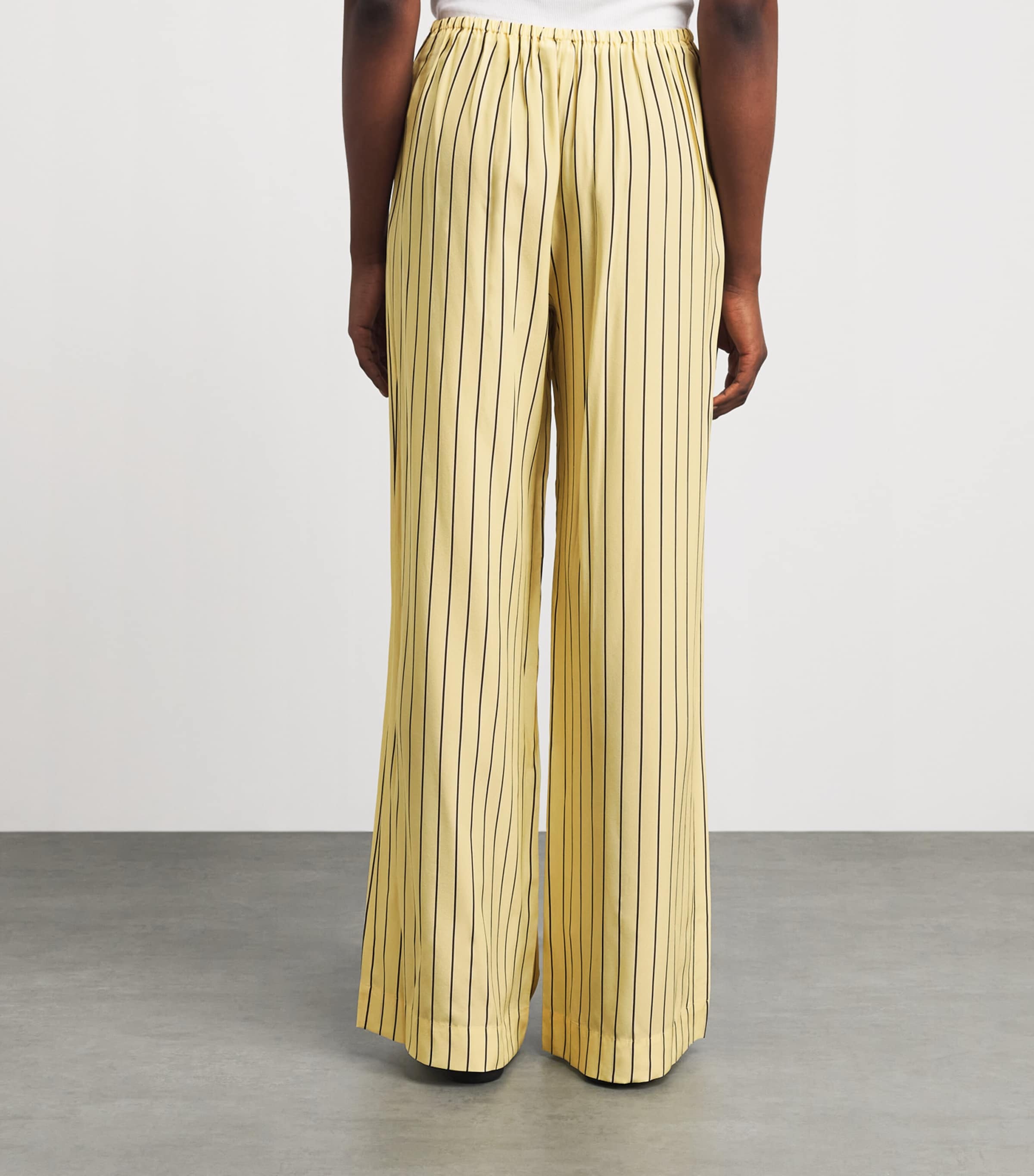 STAUD Womens Silk Stripe Stroll Trousers Mons Monday Image 5
