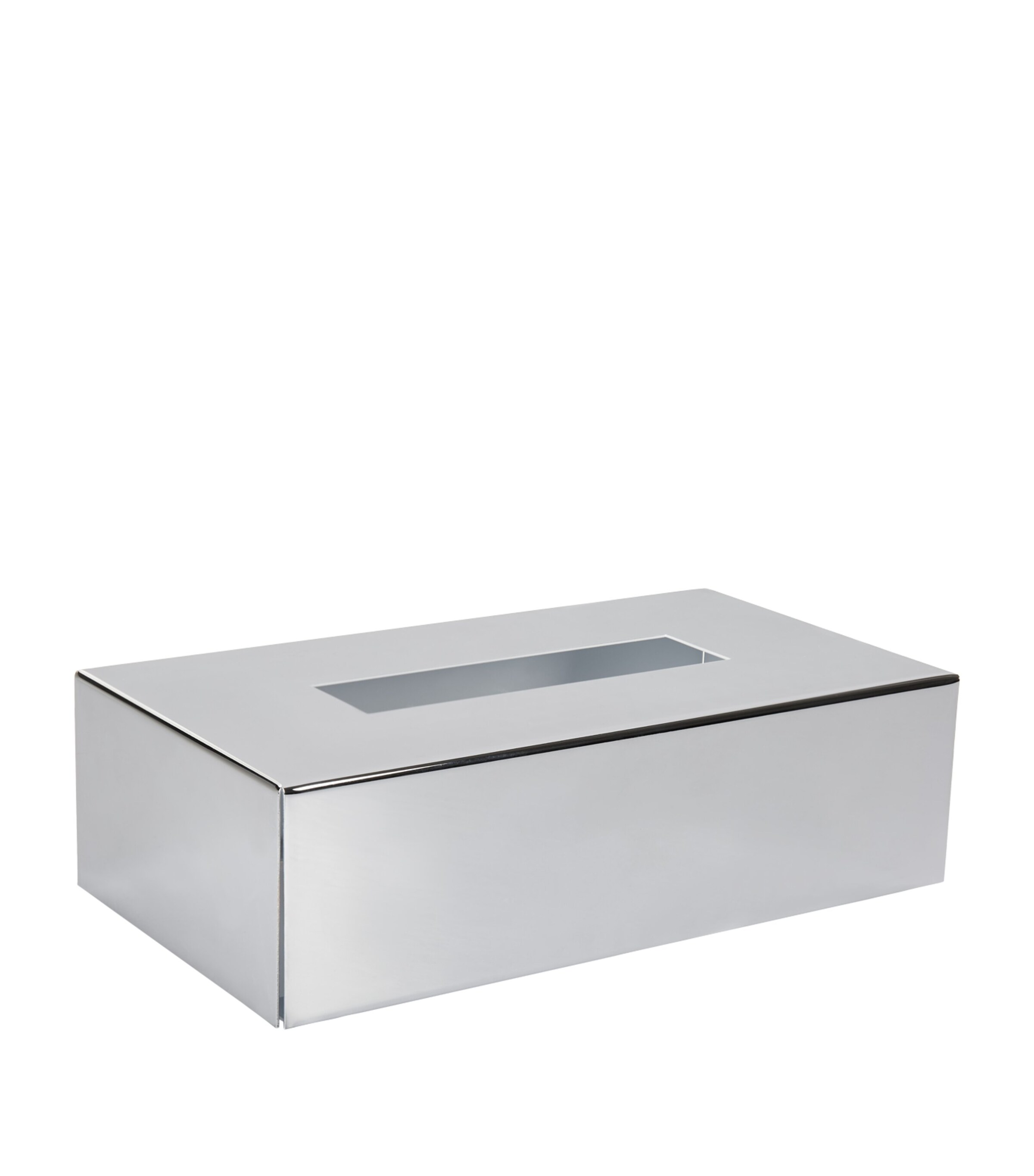 Rectangular Chrome Tissue Box SILVER Image 2