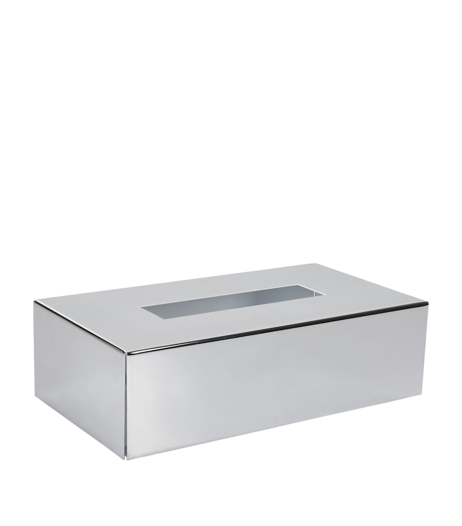 Rectangular Chrome Tissue Box SILVER Image 2