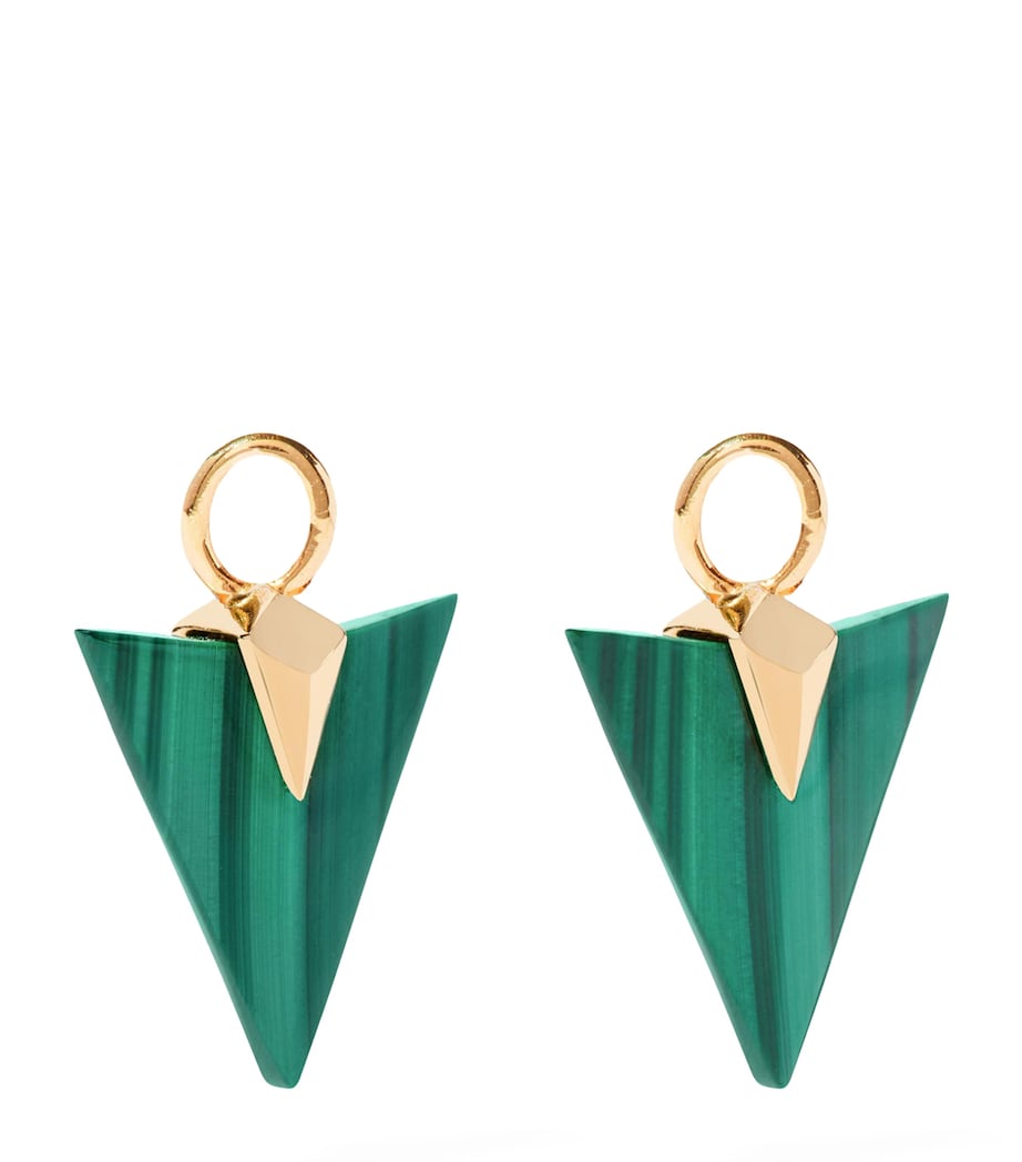 Yellow Gold and Malachite Flight Arrow Earring Drops YELLOW GOLD Image 2