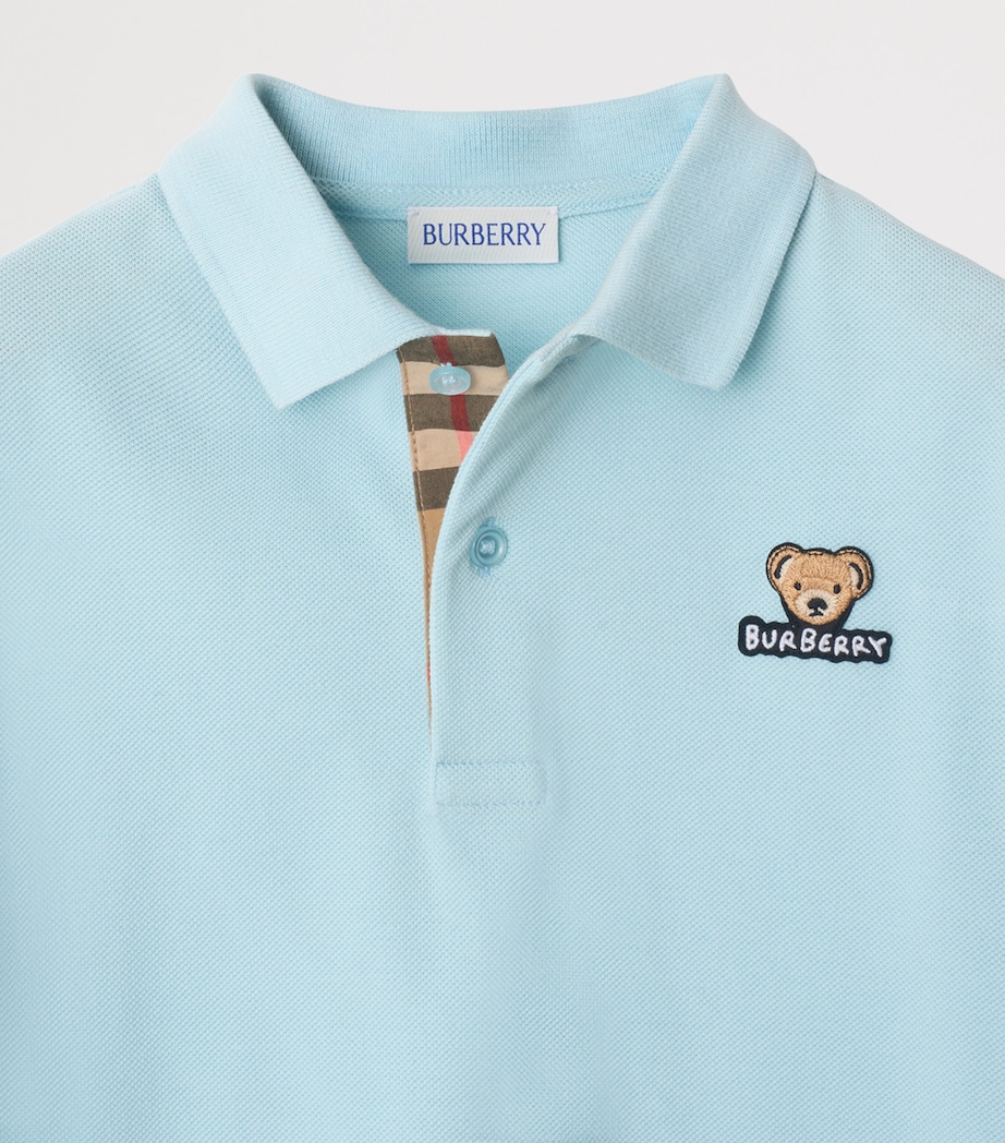 Cotton Thomas Bear Polo Shirt (3-12 Years) CLOUD BLUE Image 3