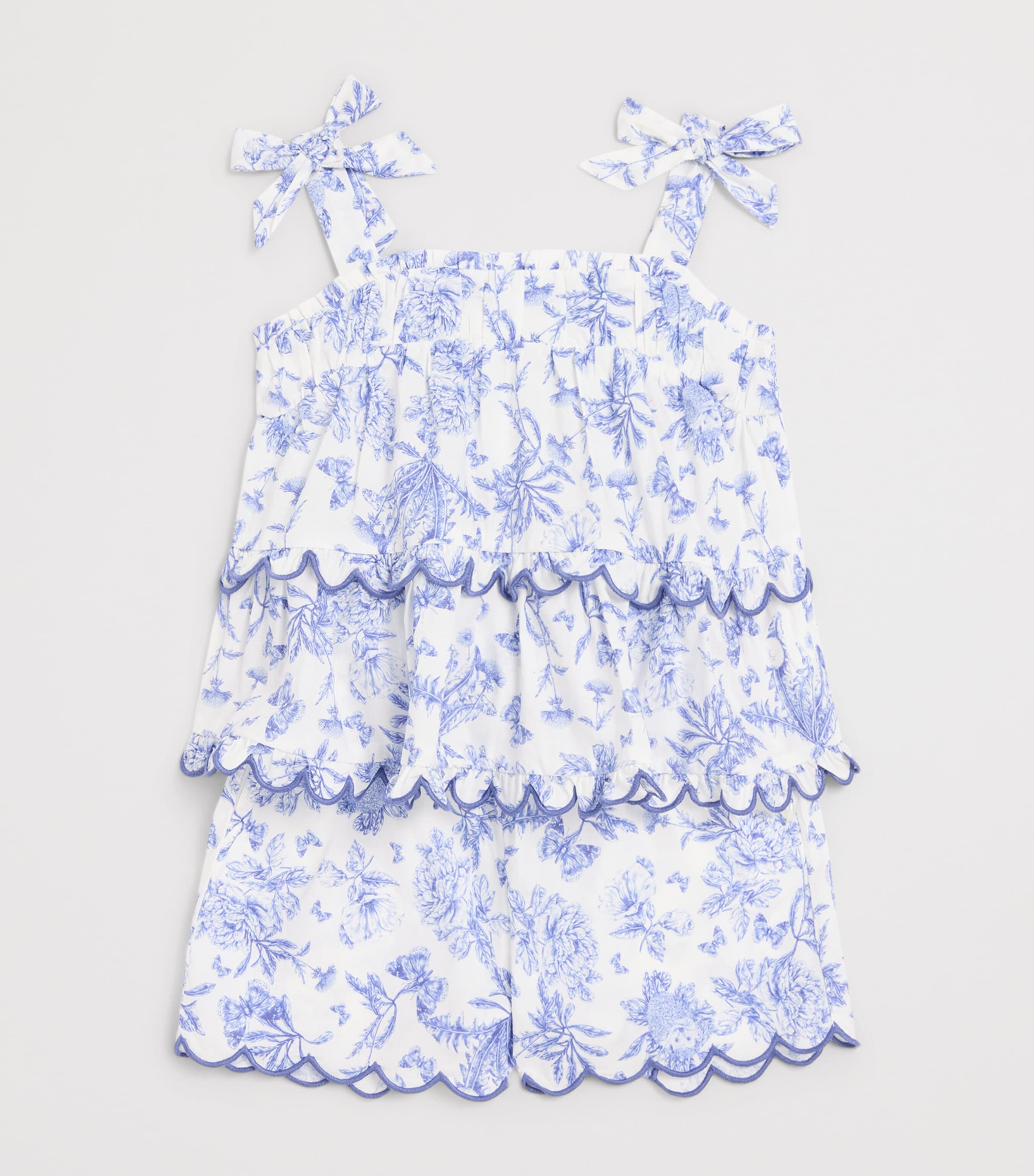 Tartine et Chocolat Cotton Printed Top and Shorts Set (2-14 Years) Bleu Electrique Image 3