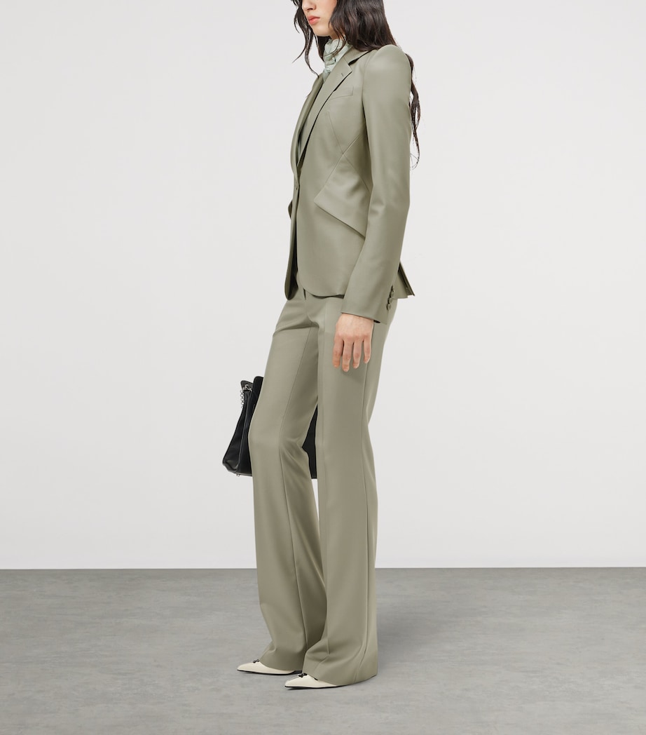 McQueen Womens Wool Gabardine Single-Breasted Jacket Image 4