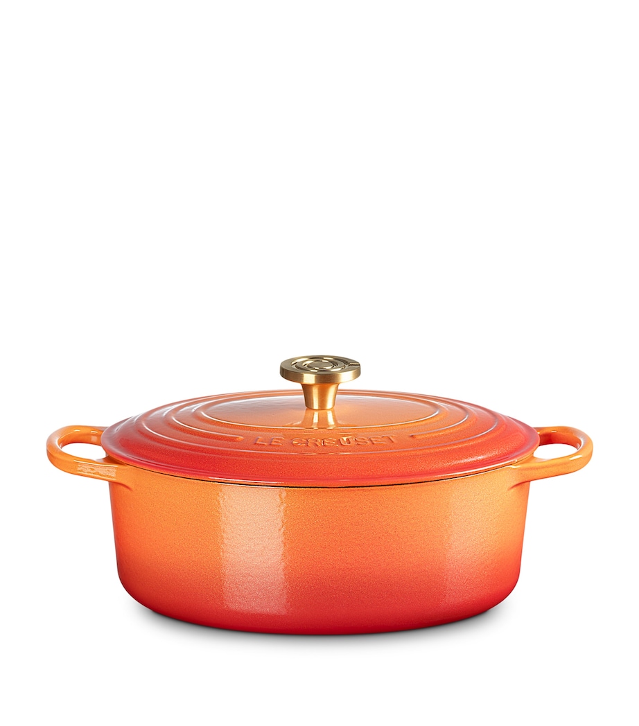 Cast Iron Flamme Dorée Oval Casserole Dish (29cm) ORANGE Image 8