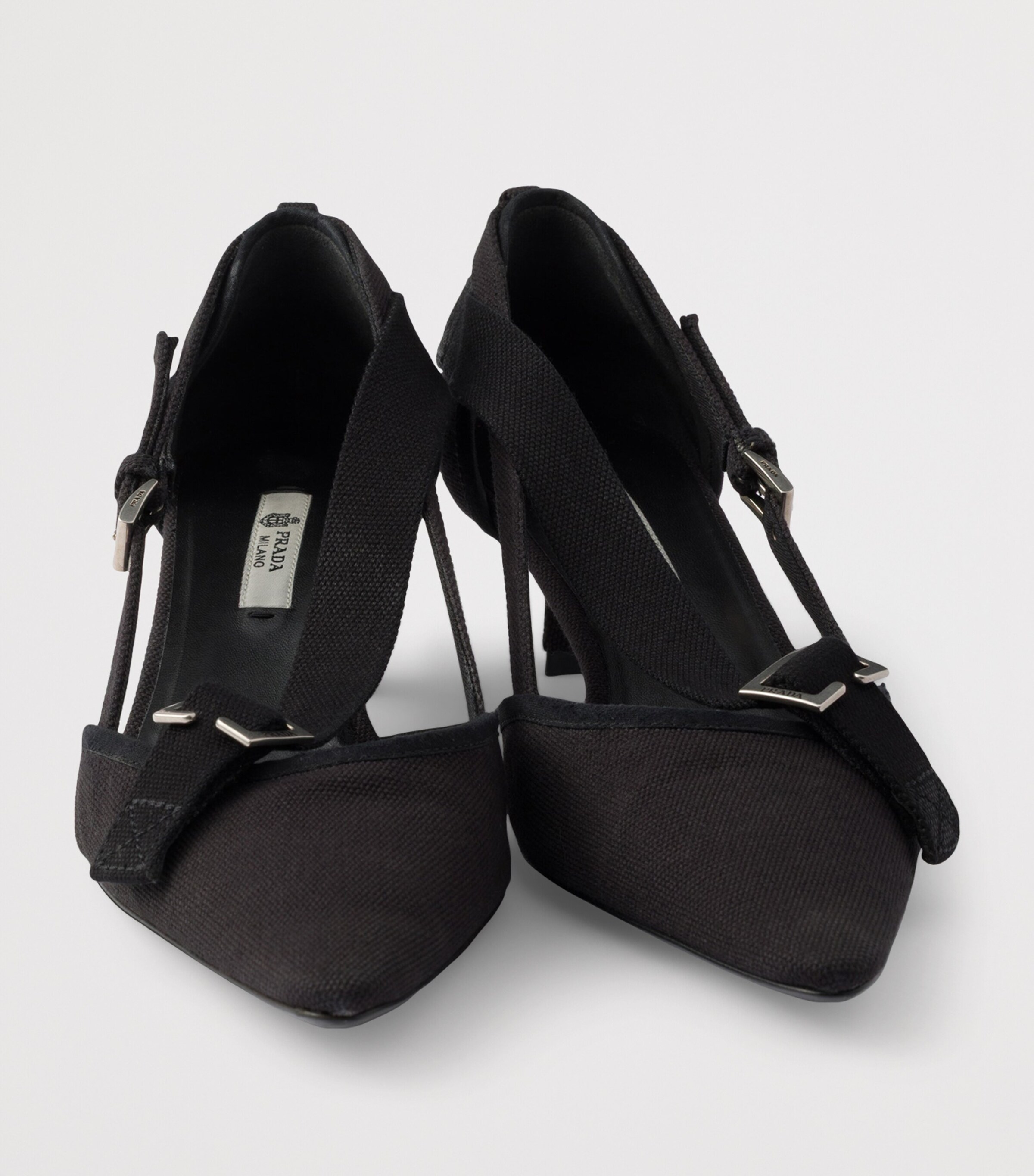 Prada Canvas Buckle-Detail Pumps 45 Black Image 6