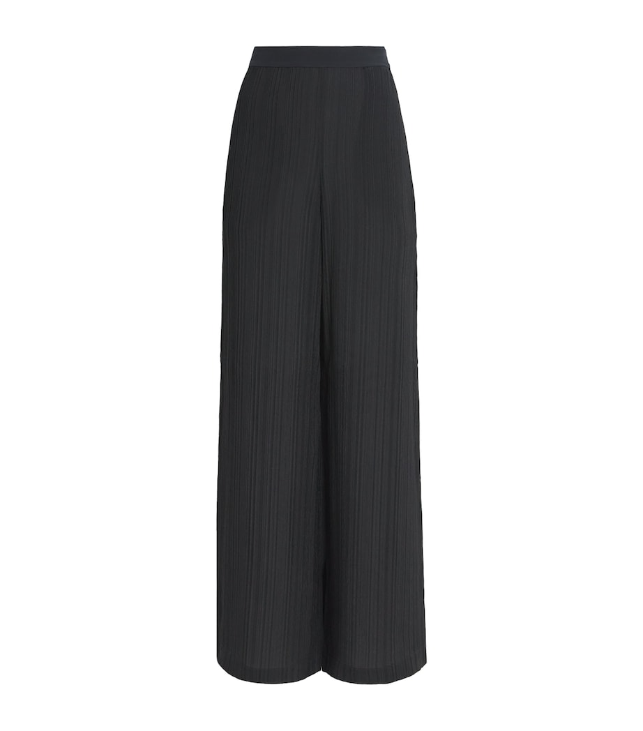 Jacquard Pleated Mawn Trousers BLACK Image 1