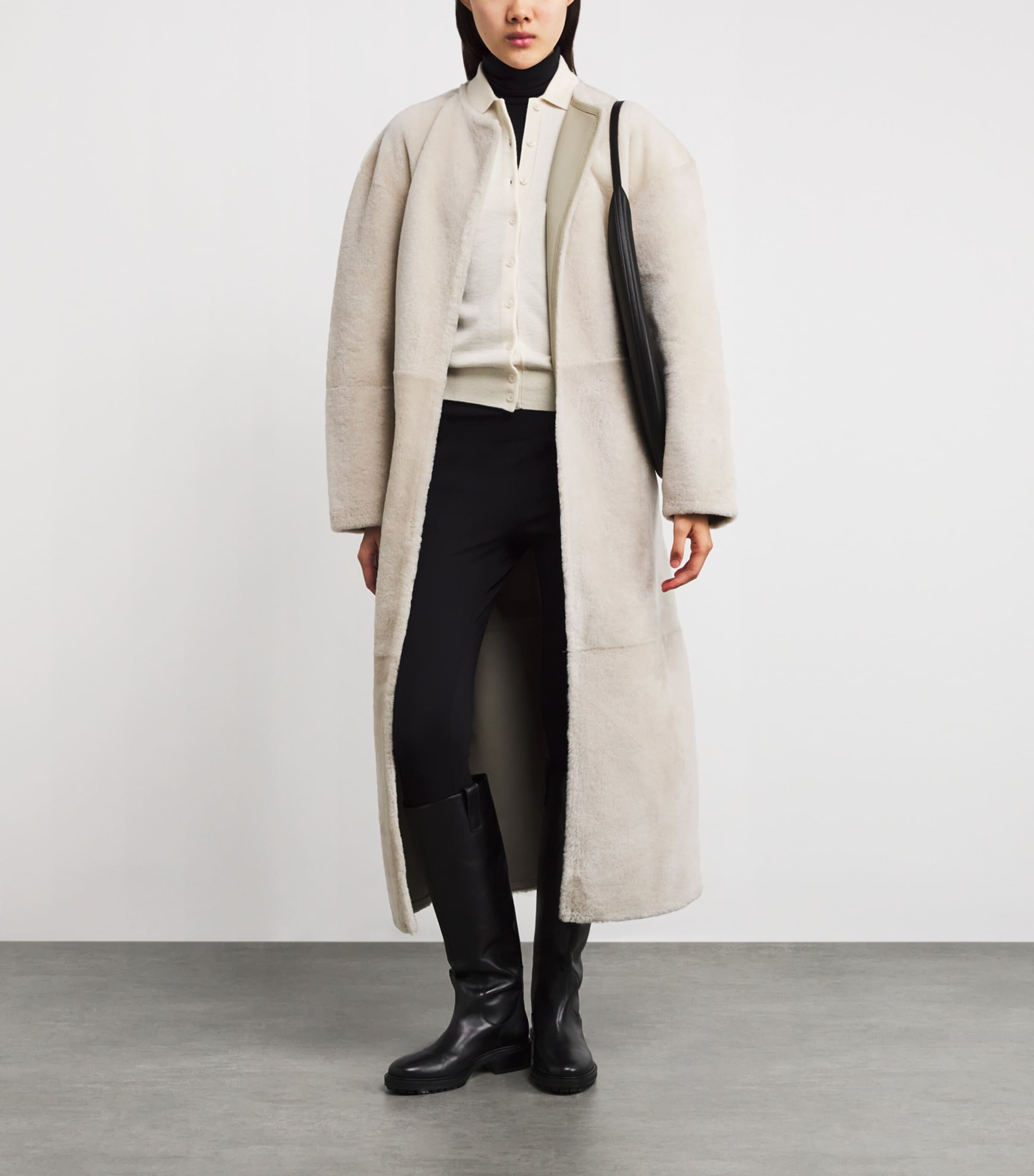 Shearling Shea Belted Coat VANILLA Image 2