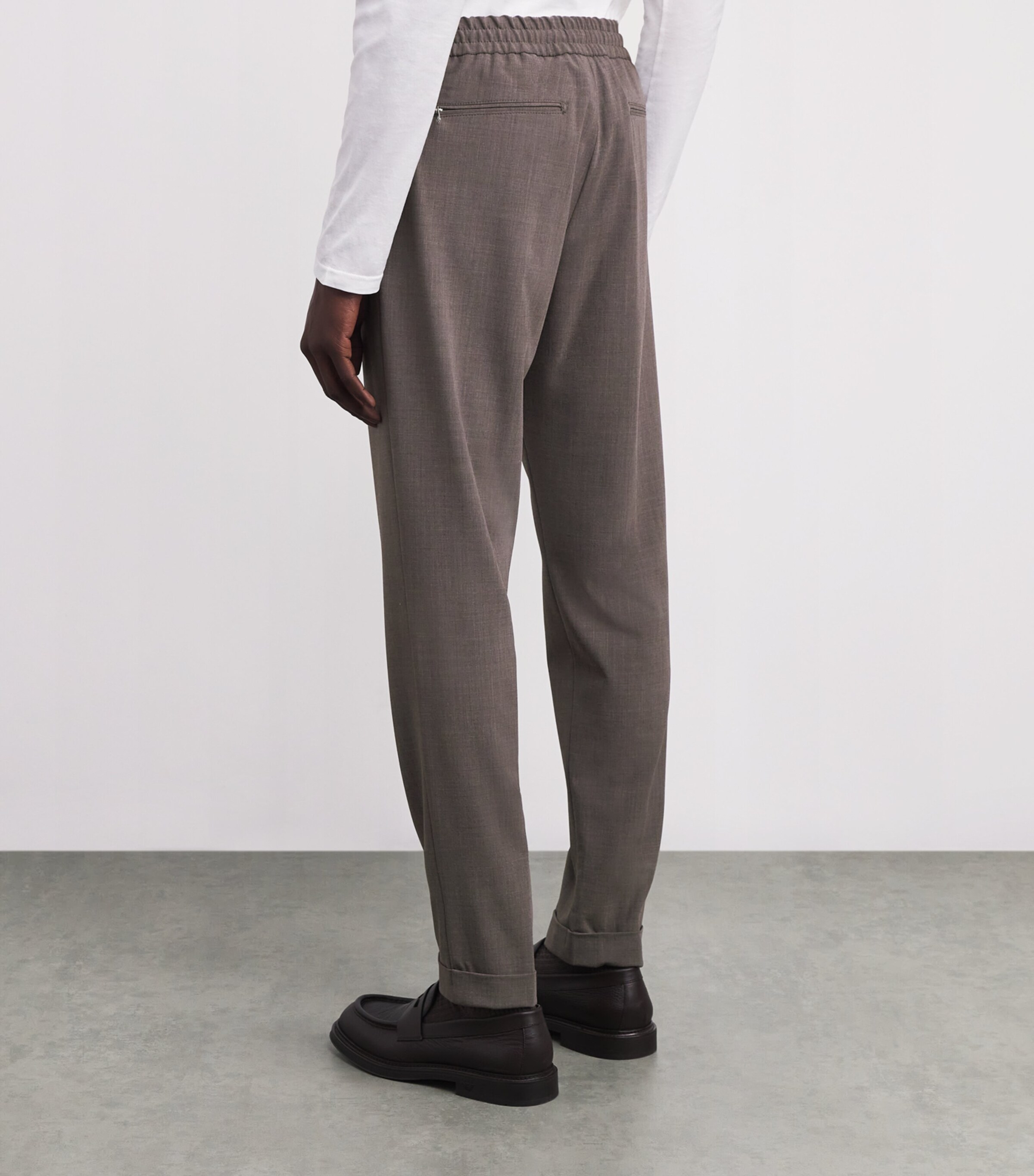 Wool-Blend Tailored Trousers 08-TAUPE Image 4