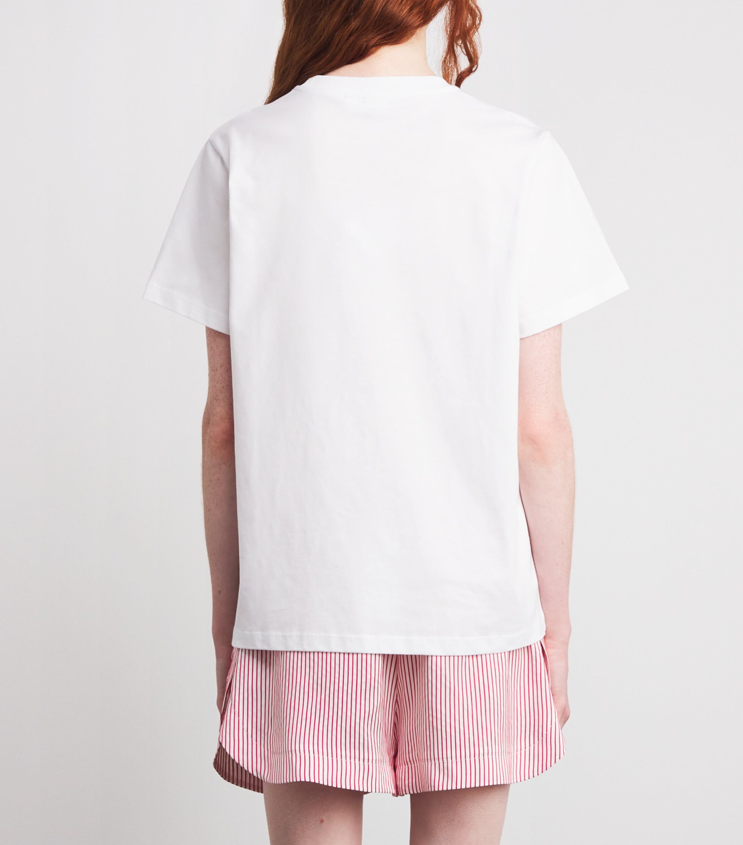 GANNI Womens Organic Cotton Cherry T-Shirt Bright White Image 4