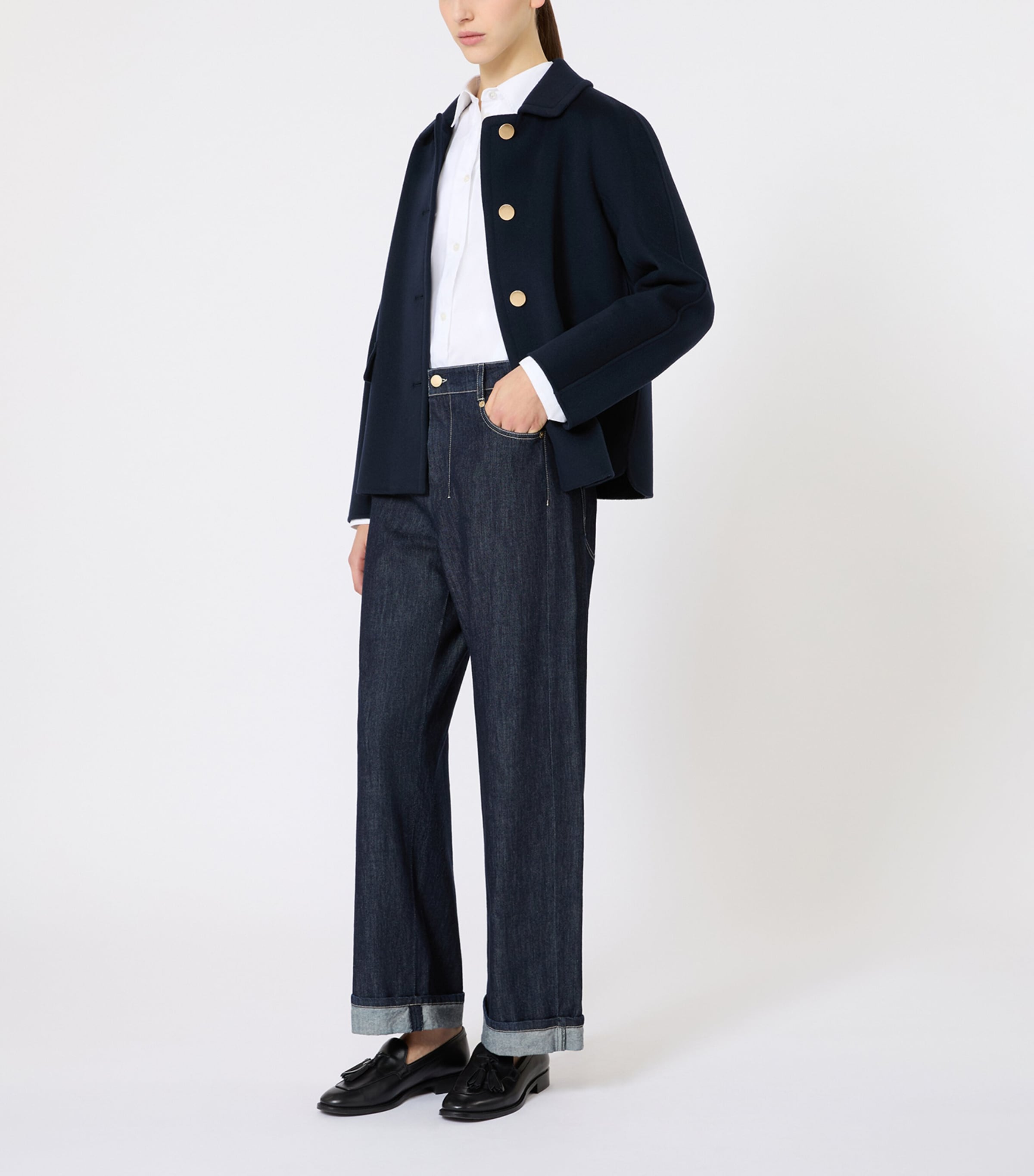 Virgin Wool Single-Breasted Jacket MIDNIGHTBLUE Image 4