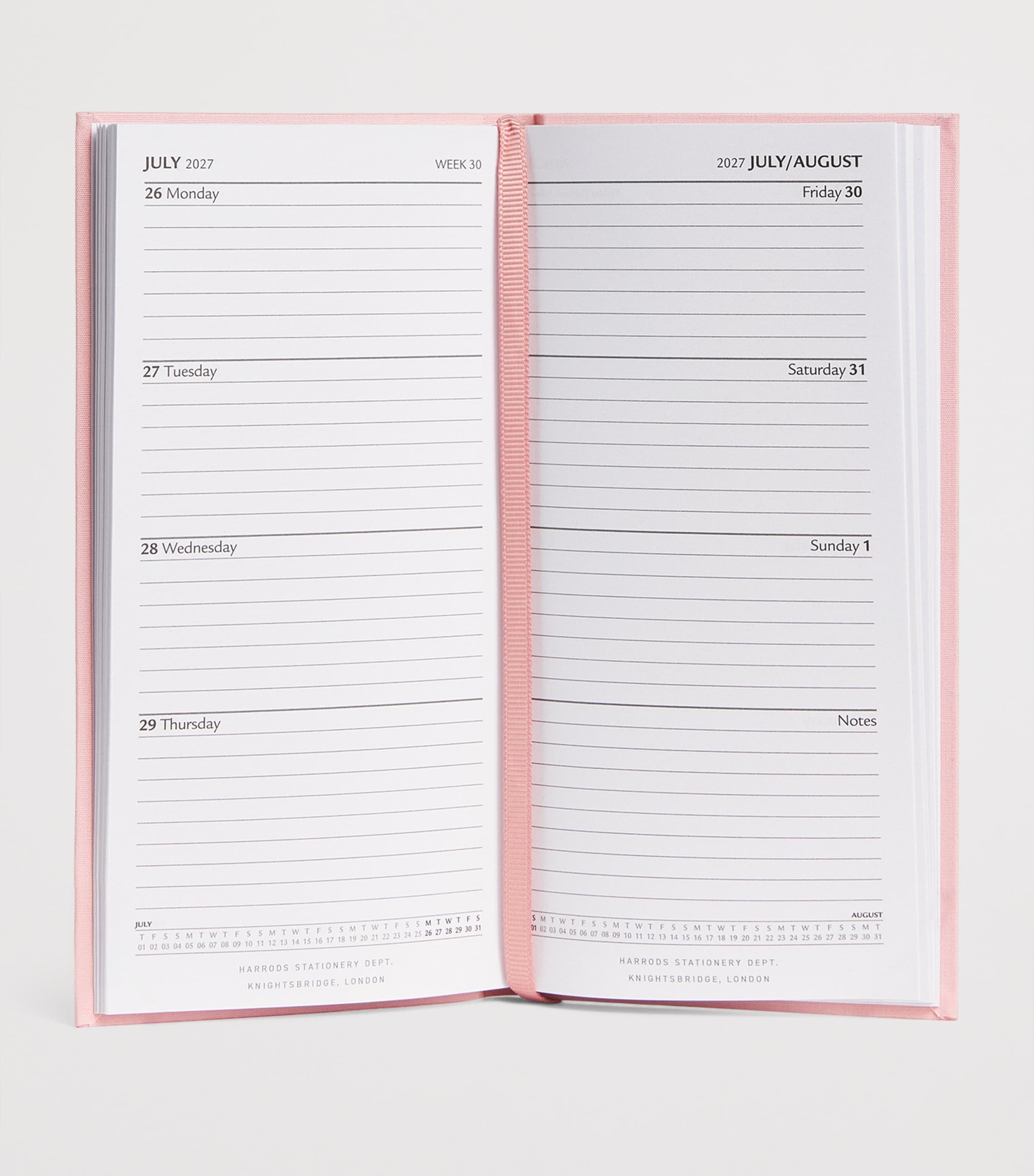 Harrods Slim 2027 Diary Pink Image 2
