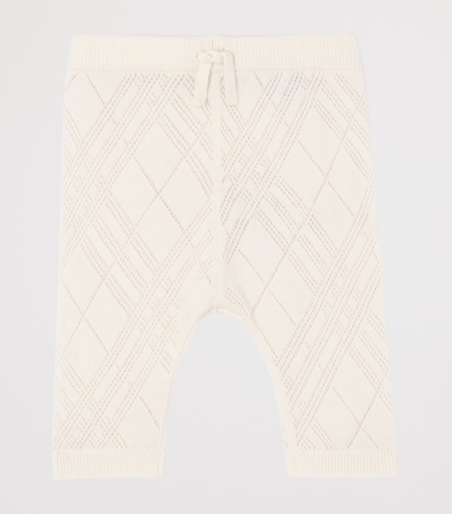 Burberry Kids Cashmere Check Cardigan and Trouser Set (1-18 Months) Ivory Image 4