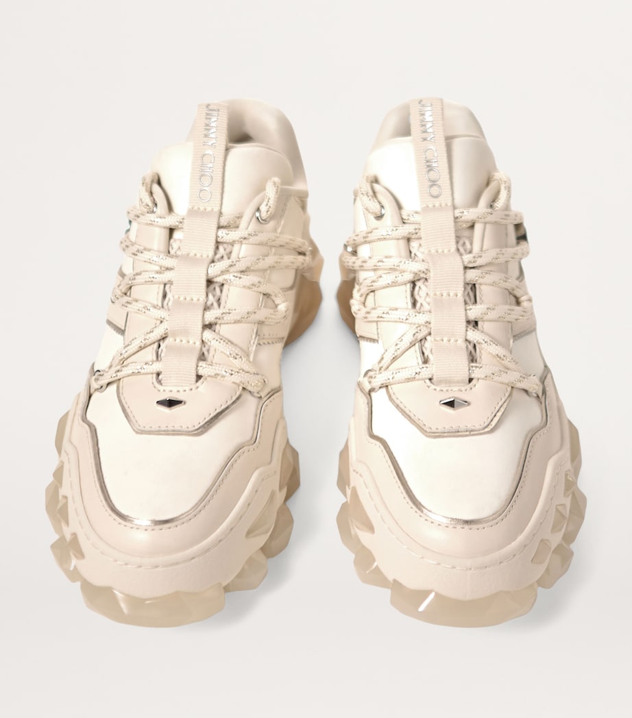 Diamond X Leather Sneakers X LATTE Image 2