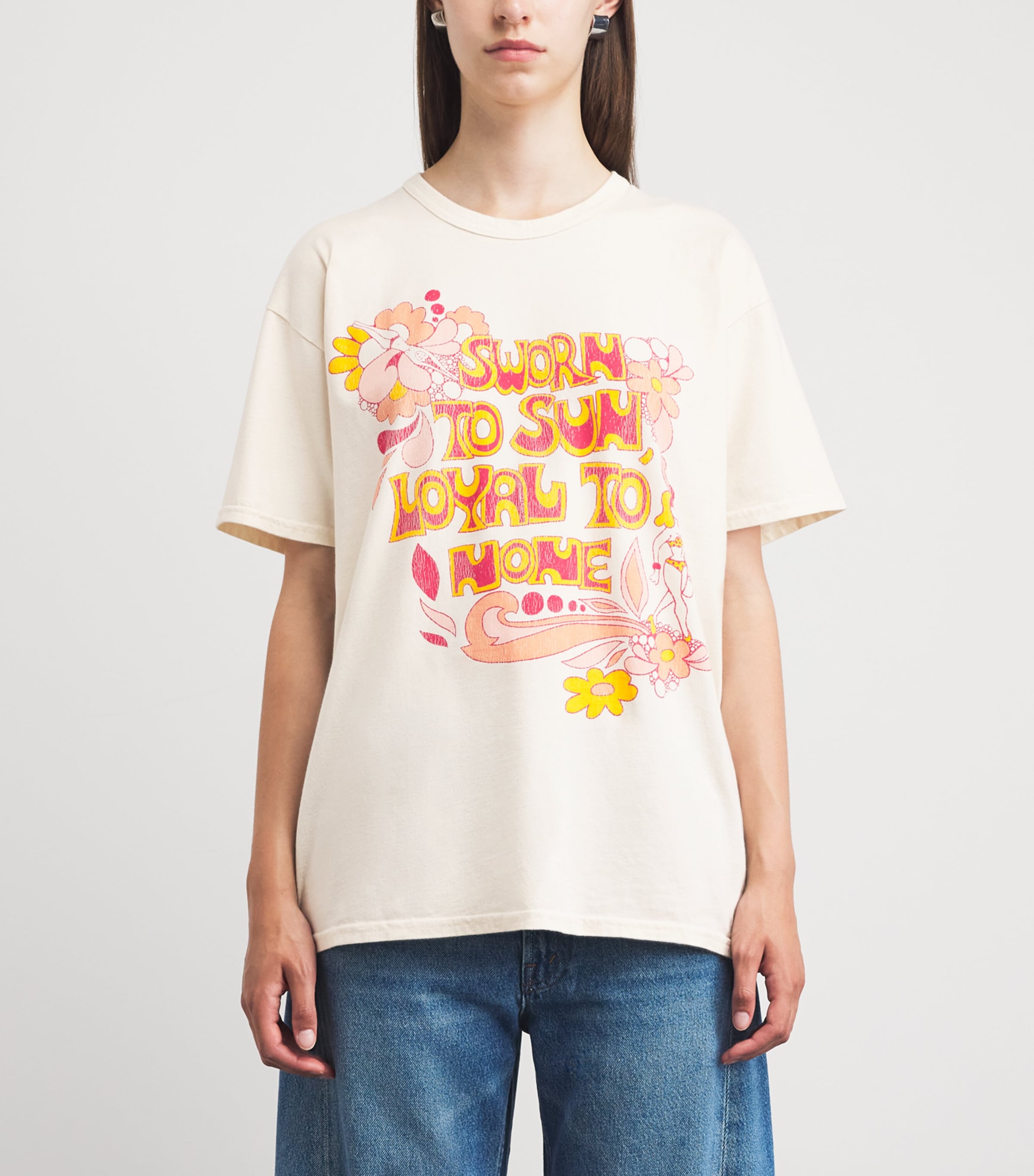 MOTHER Womens The Sleep-Over T-Shirt Sworn To The Sun Image 4