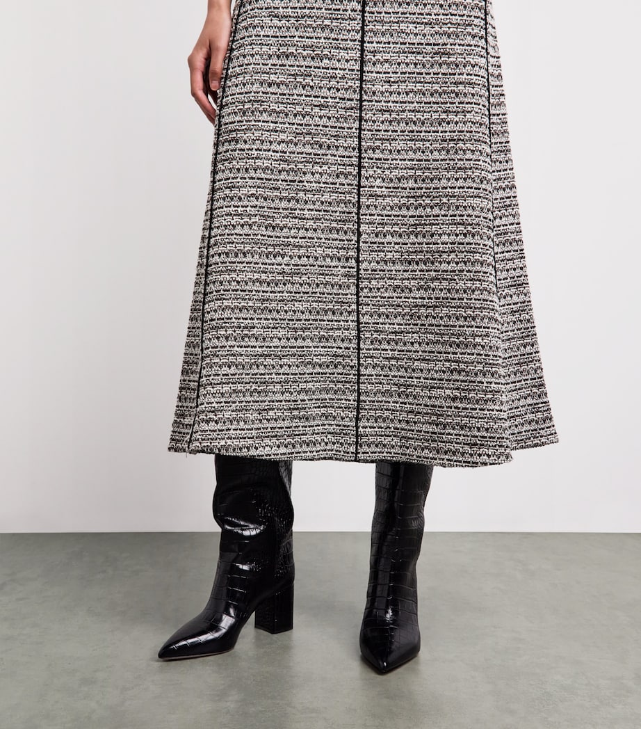 ME+EM Womens Tweed A-Line Midi Skirt Brown Multi Image 3