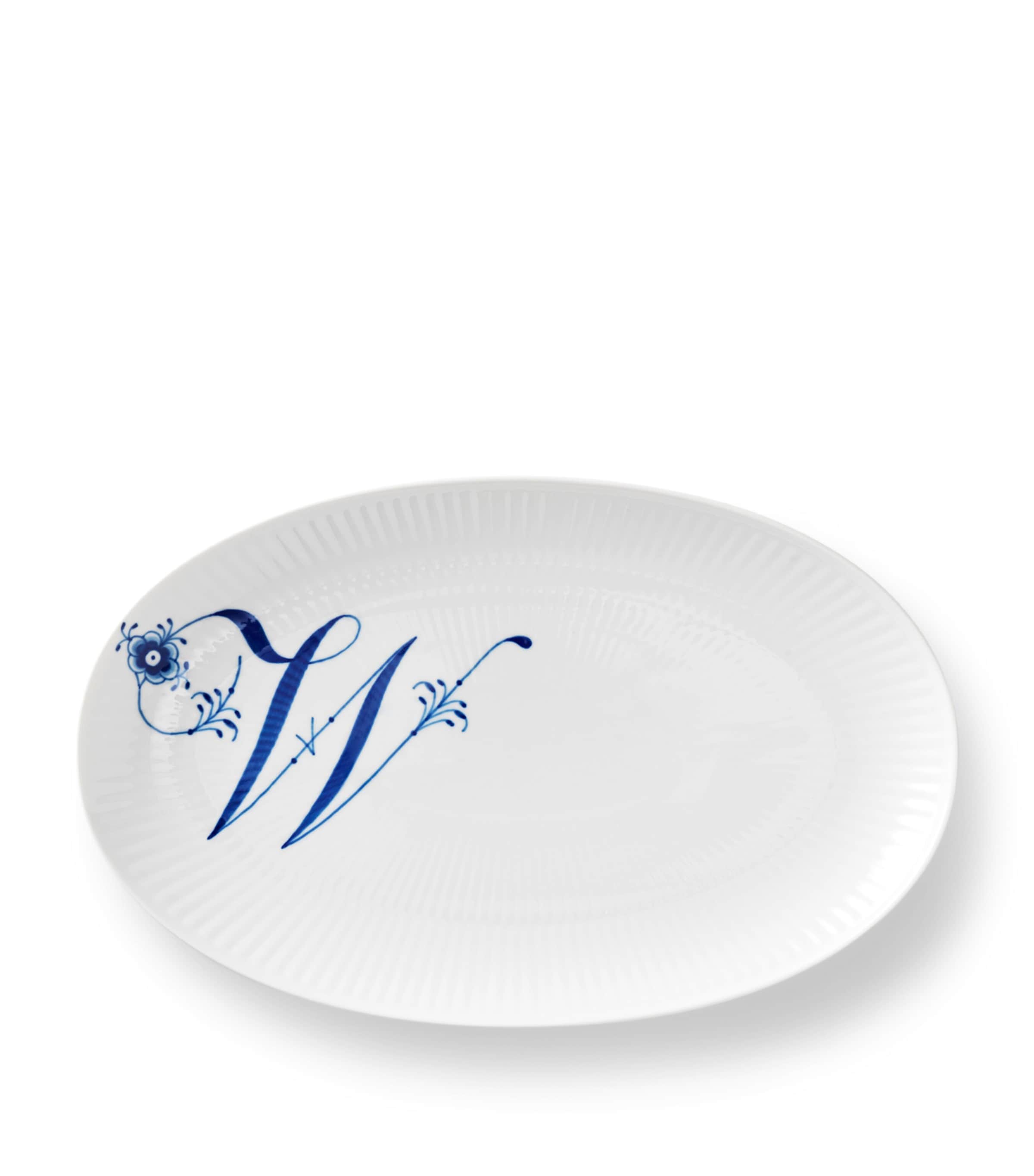 Royal Copenhagen Alphabet Coll Oval Plate (23.5cm) | Home New In | Dining | Tableware | Plates | Designers | Royal Copenhagen