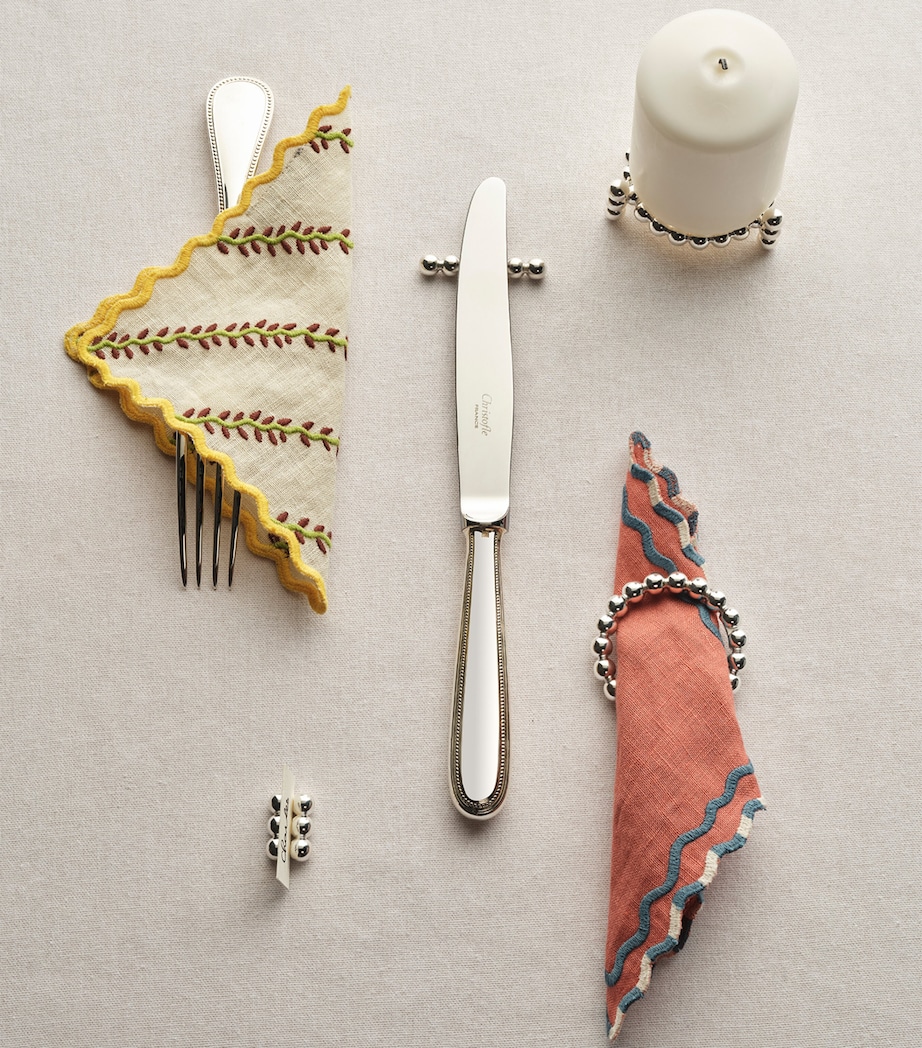 Christofle Set of 2 Silver-Plated Perles Napkin Rings Silver Image 4