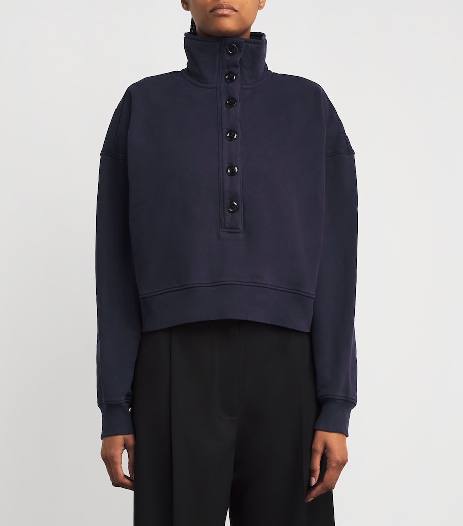 Cotton Funnel-Neck Mirelle Sweatshirt NAVY Image 3