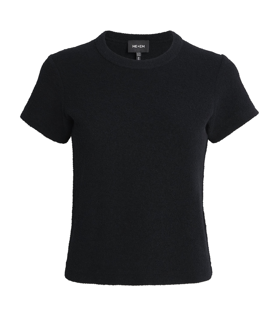 ME+EM Womens Cotton-Blend Knitted T-Shirt Black Image 1