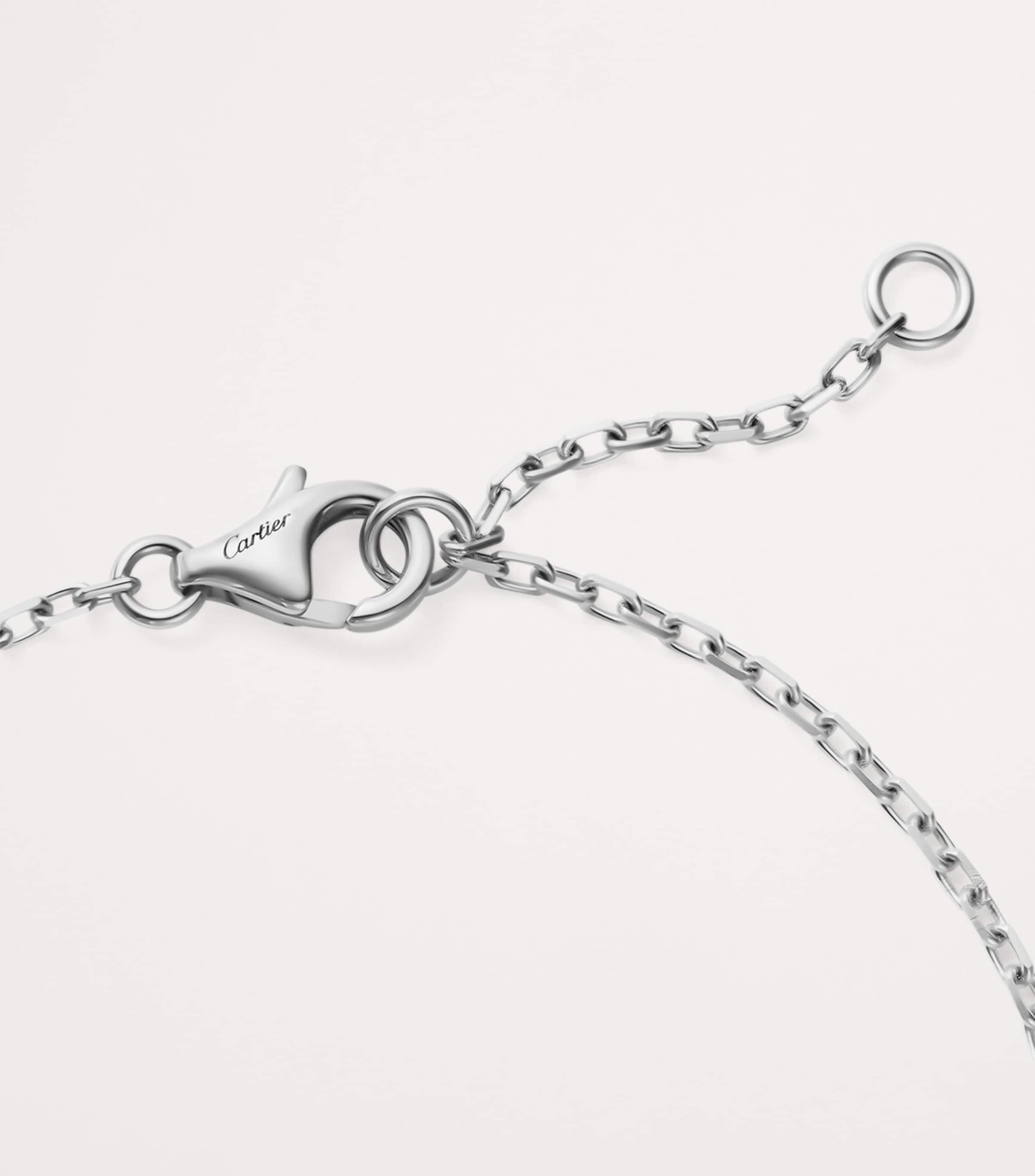 White Gold and Diamond LOVE Chain Bracelet WHITE GOLD Image 2