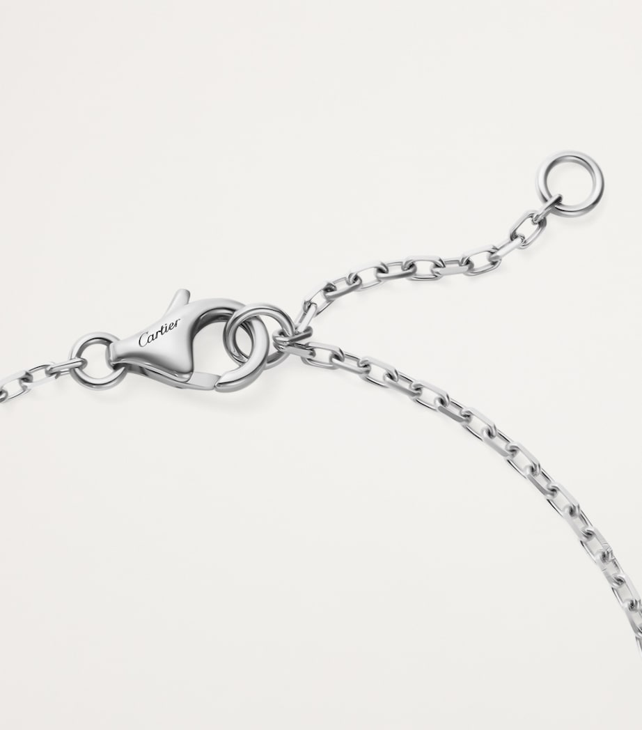 White Gold and Diamond LOVE Chain Bracelet WHITE GOLD Image 2