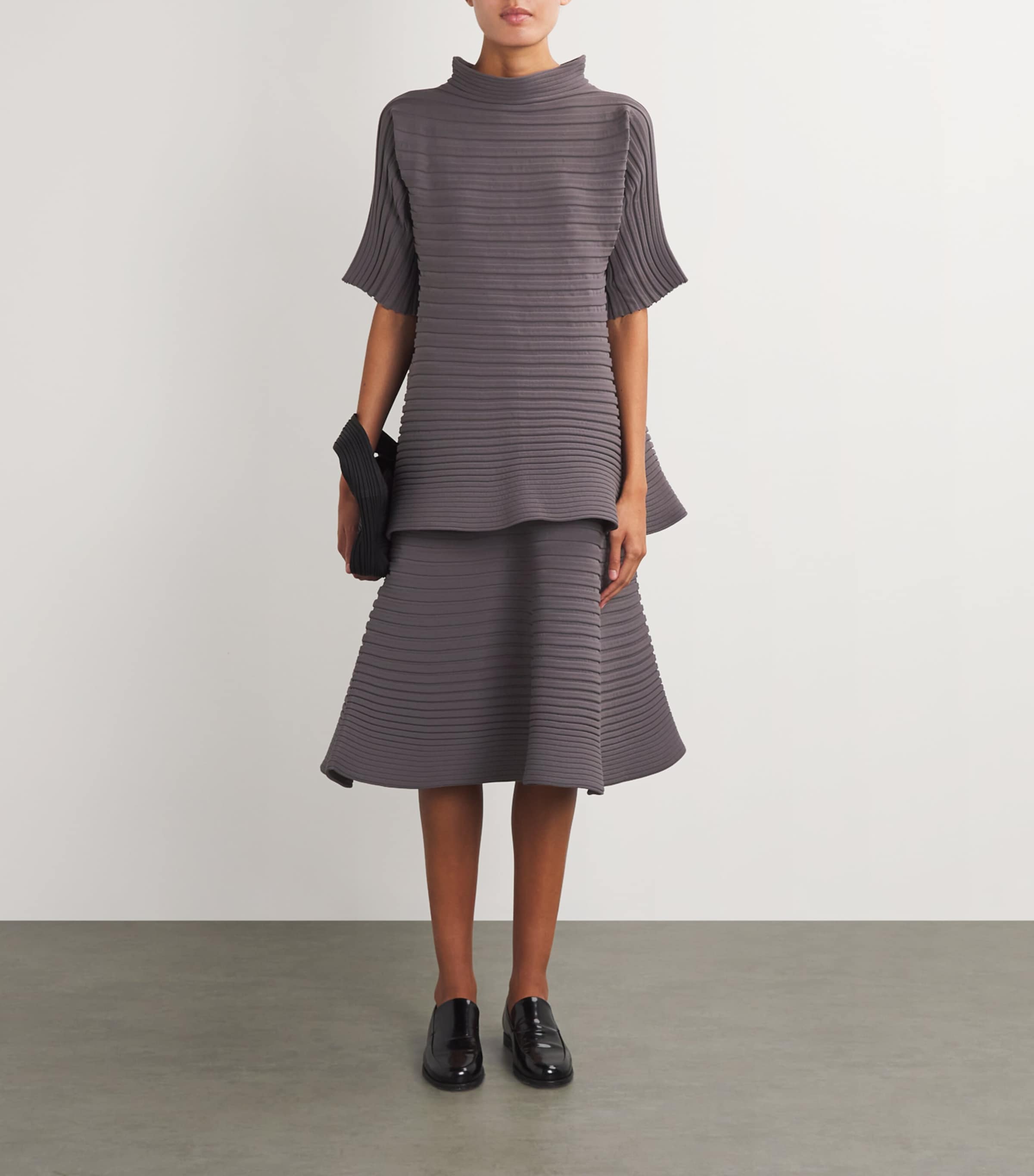 pleats please bounce knit 2024 グレー スカート Skirt Pleats Please