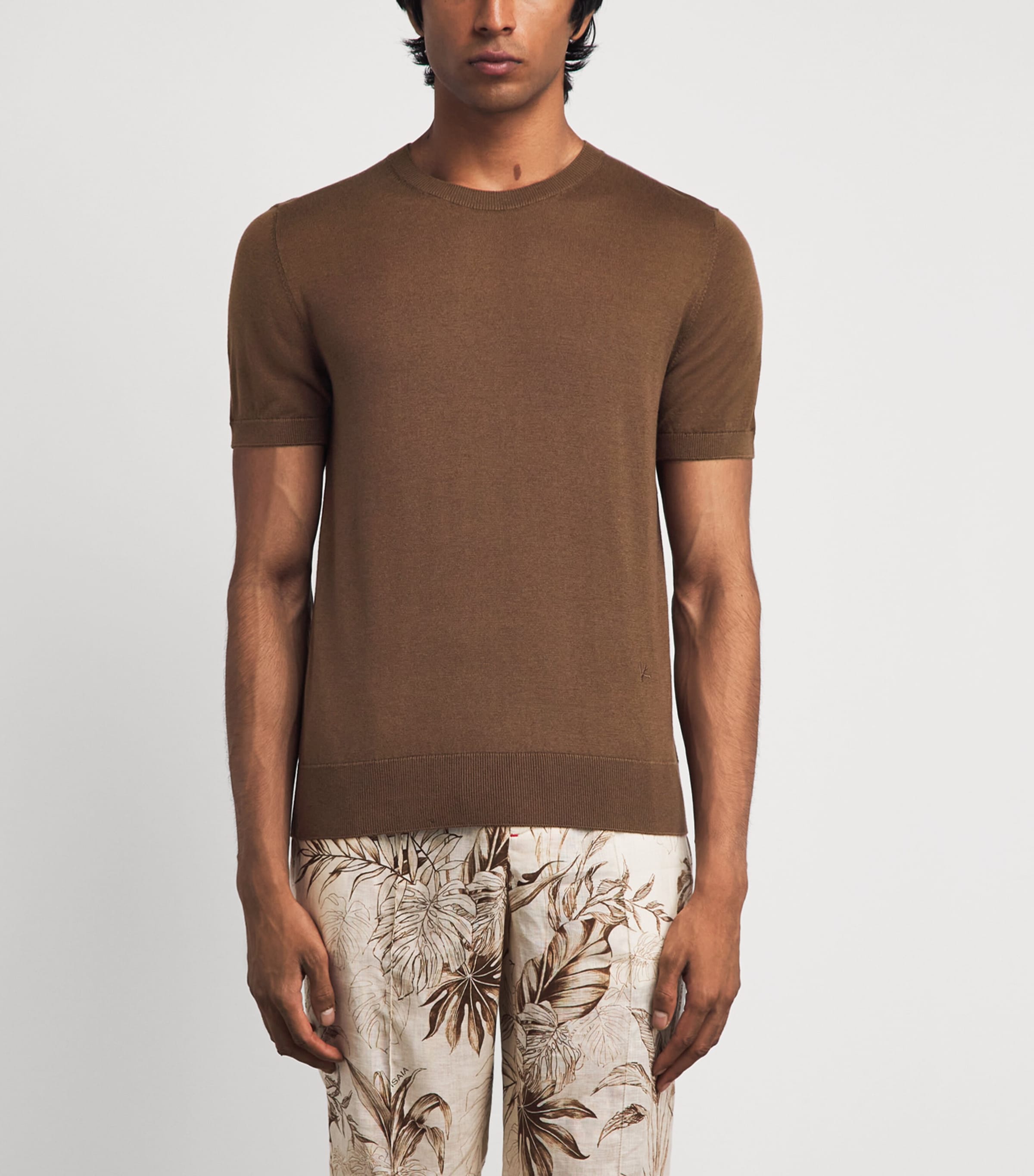 Isaia Mens Silk-Cashmere T-Shirt Image 4