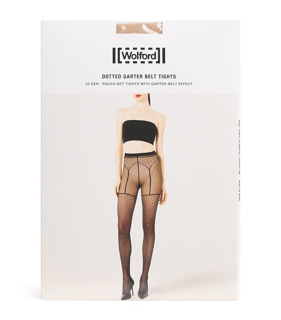 Wolford Womens Dotted Garter Belt 20 Tights Frly Lght White Image 1