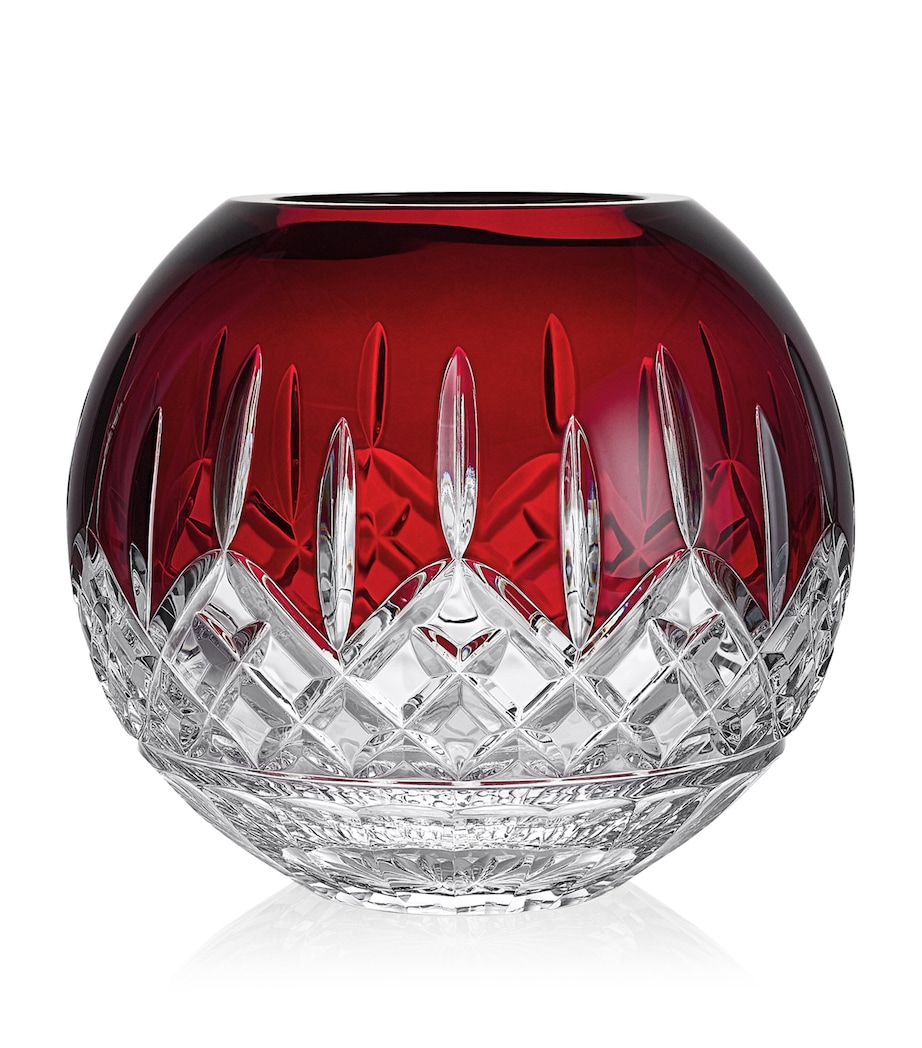 Crystal Lismore Red Rose Bowl (20cm) RED Image 1