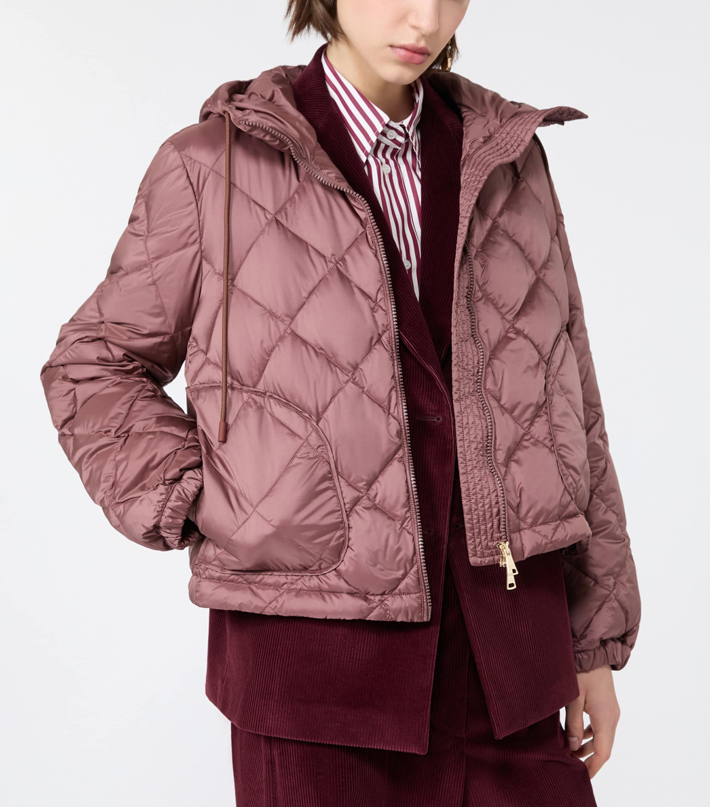 Weekend Max Mara Womens Quilted Puffer Jacket Wine Coloured Image 5