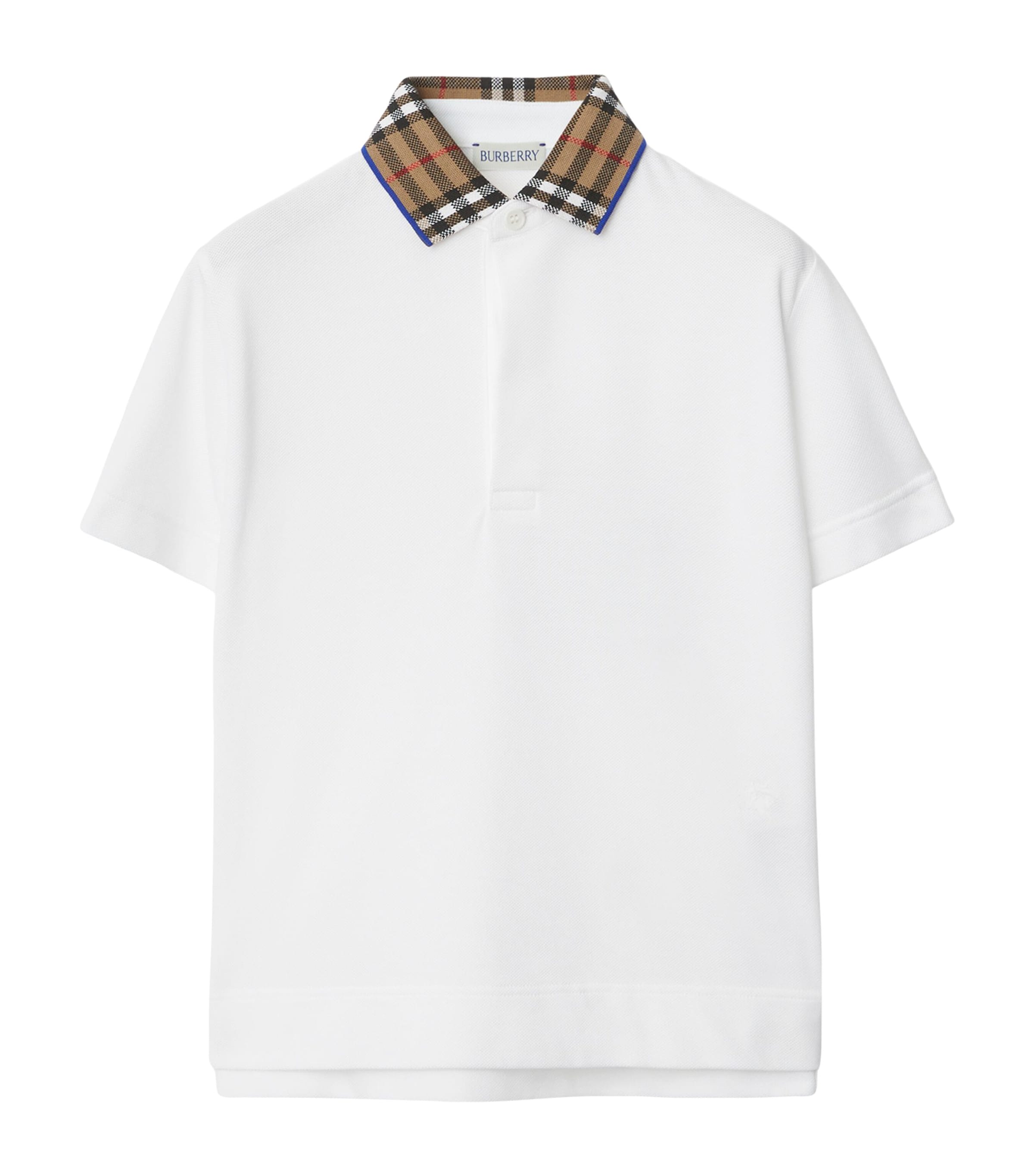 Burberry White Stretch-cotton Polo Shirt In White